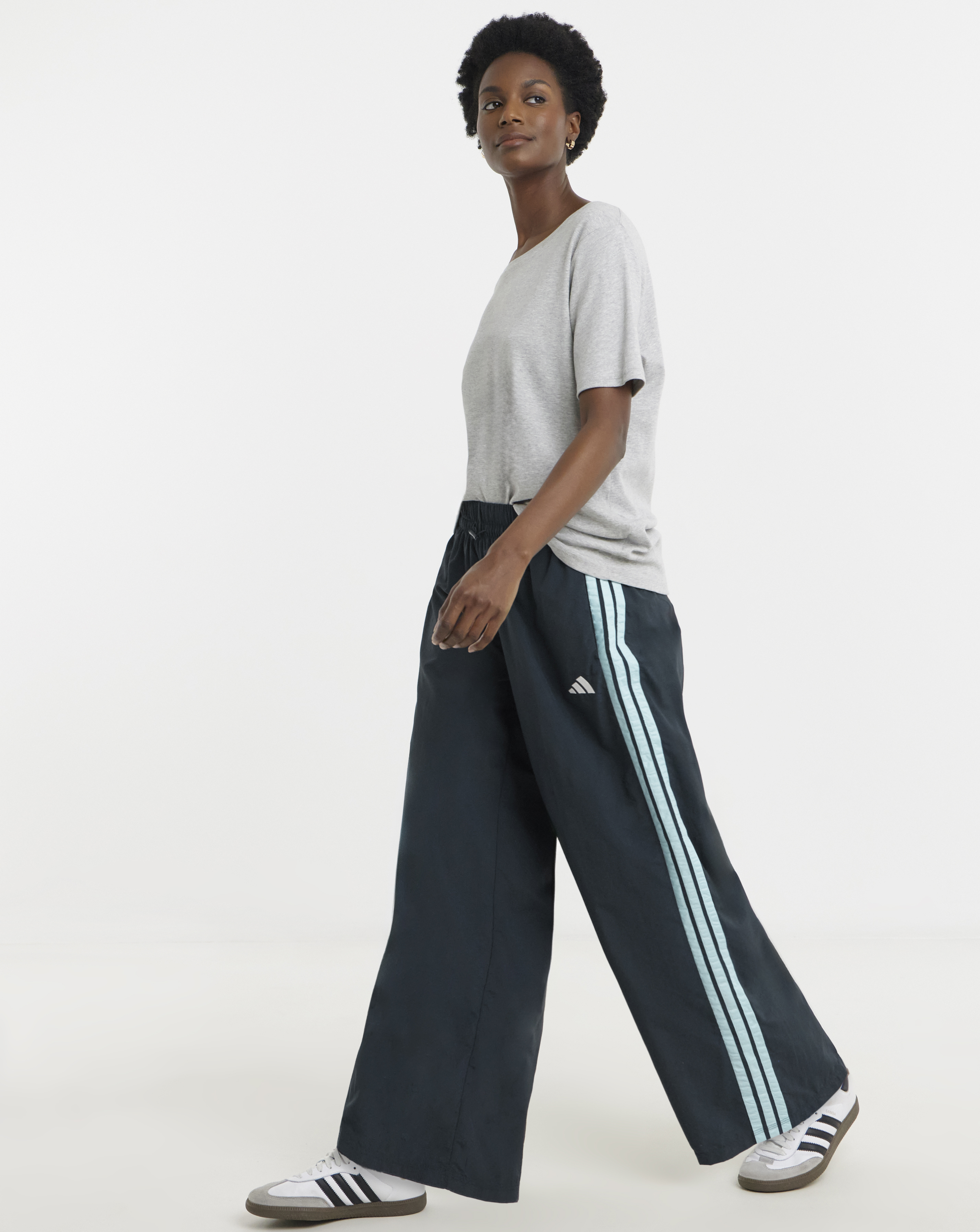 Adidas 3 Stripe Wide Leg Jogger