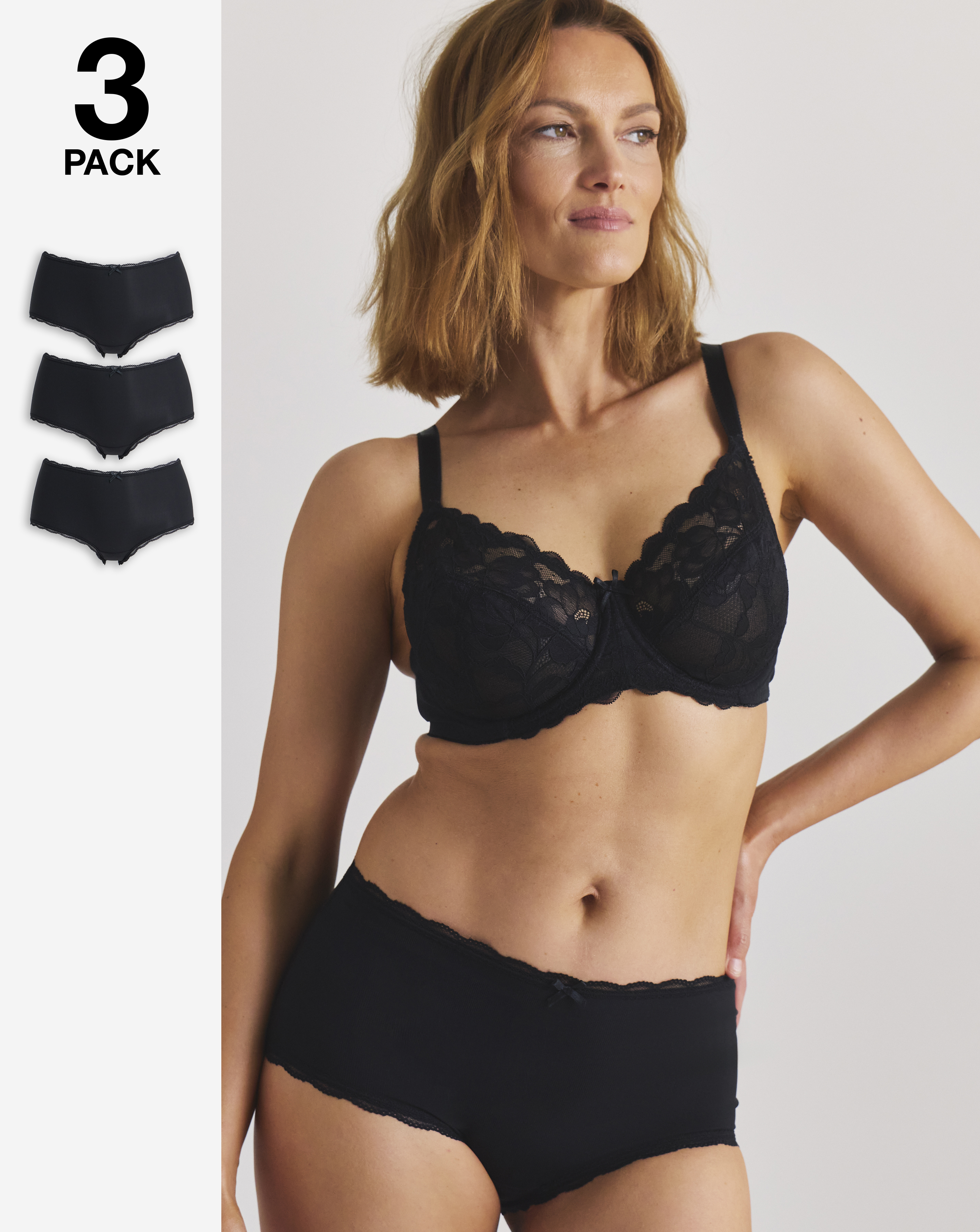 New In - Pretty Secrets 3 Pack Lace Shorts