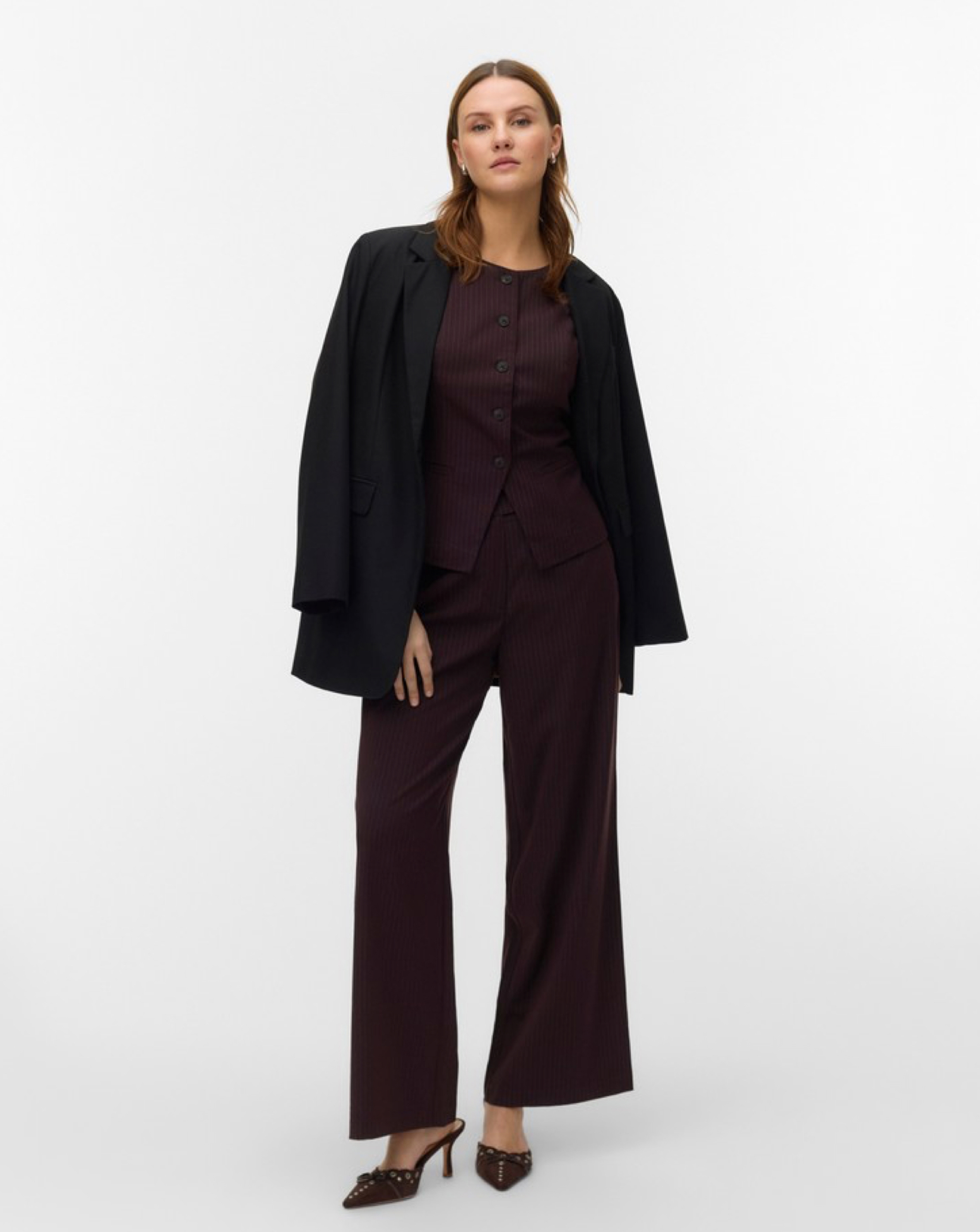 Vero Moda Riva stripe Straight Trouser