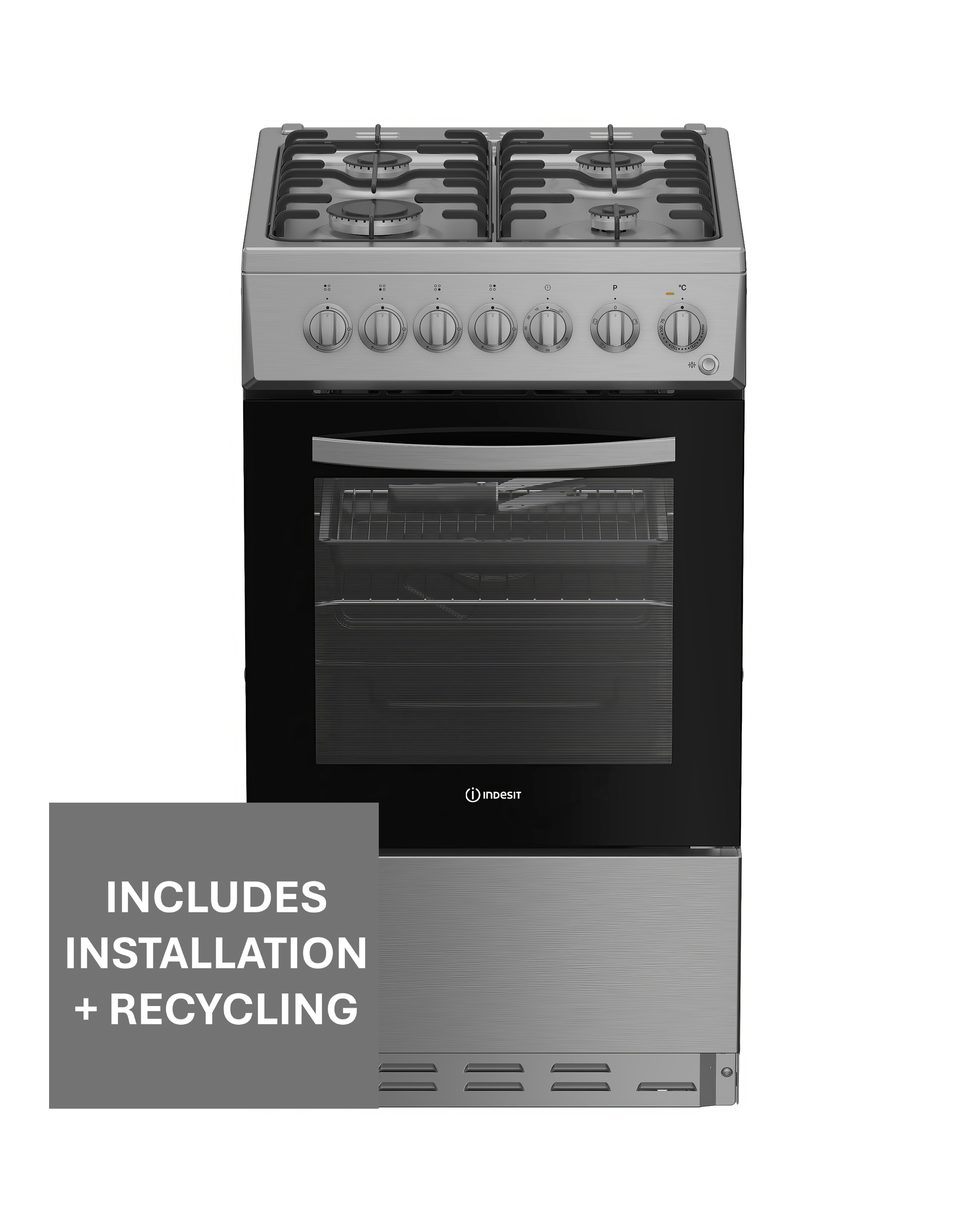Indesit I5G3PMX 50cm Duel Fuel Single Cooker - Stainless Steel Installation