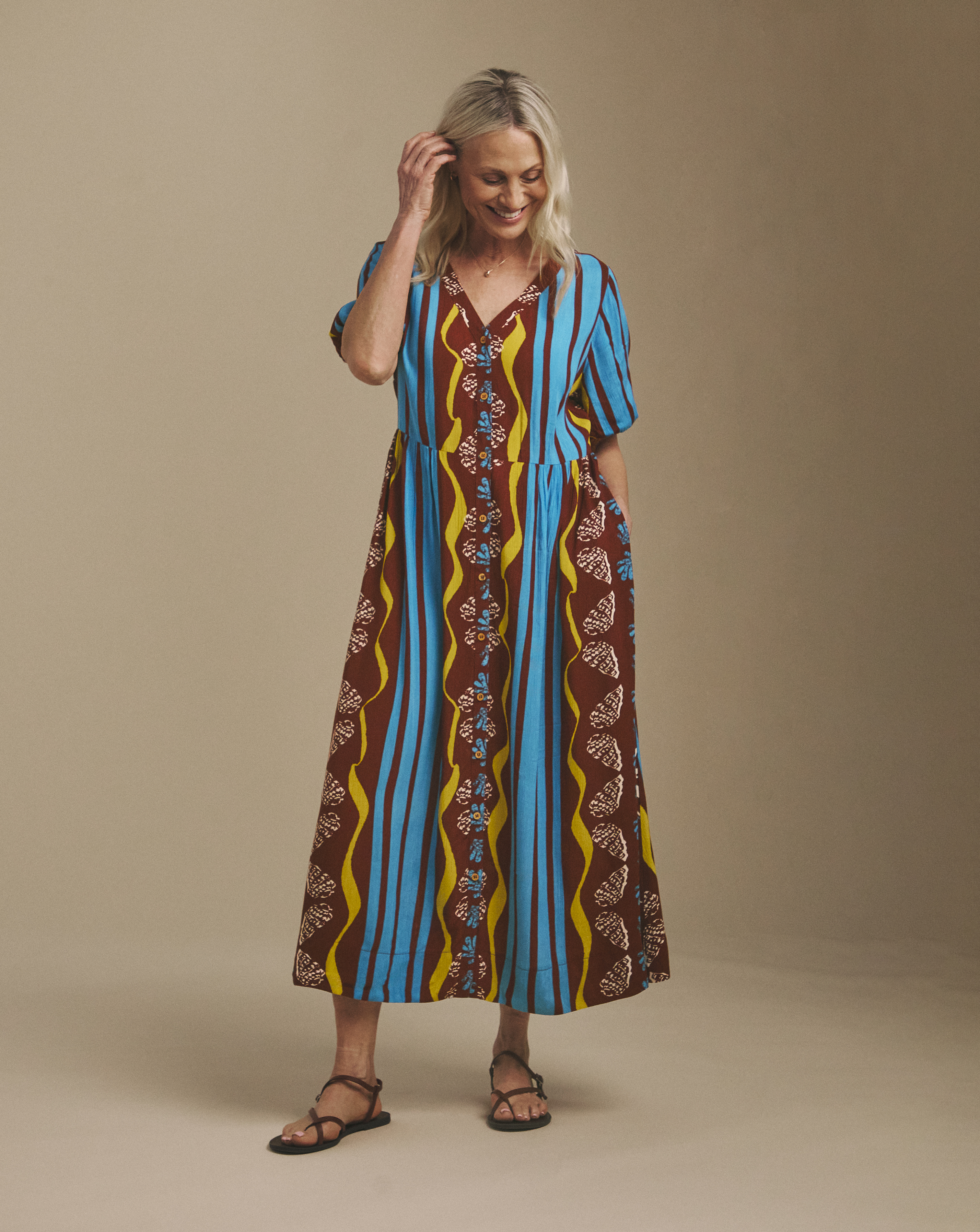 Julipa Petite Crinkle Button Down Dress