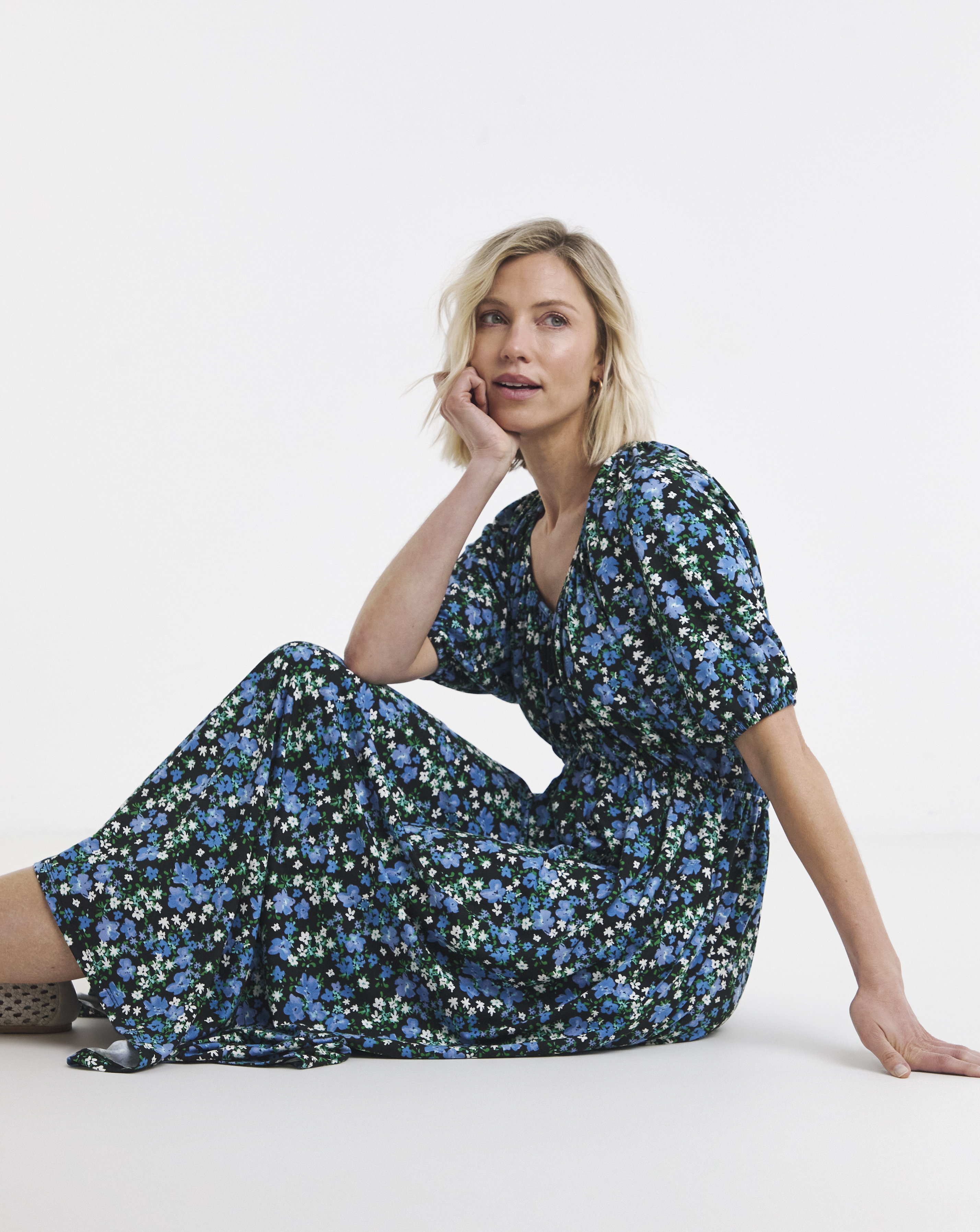 New In - Jersey Waisted Midi Tea Dress