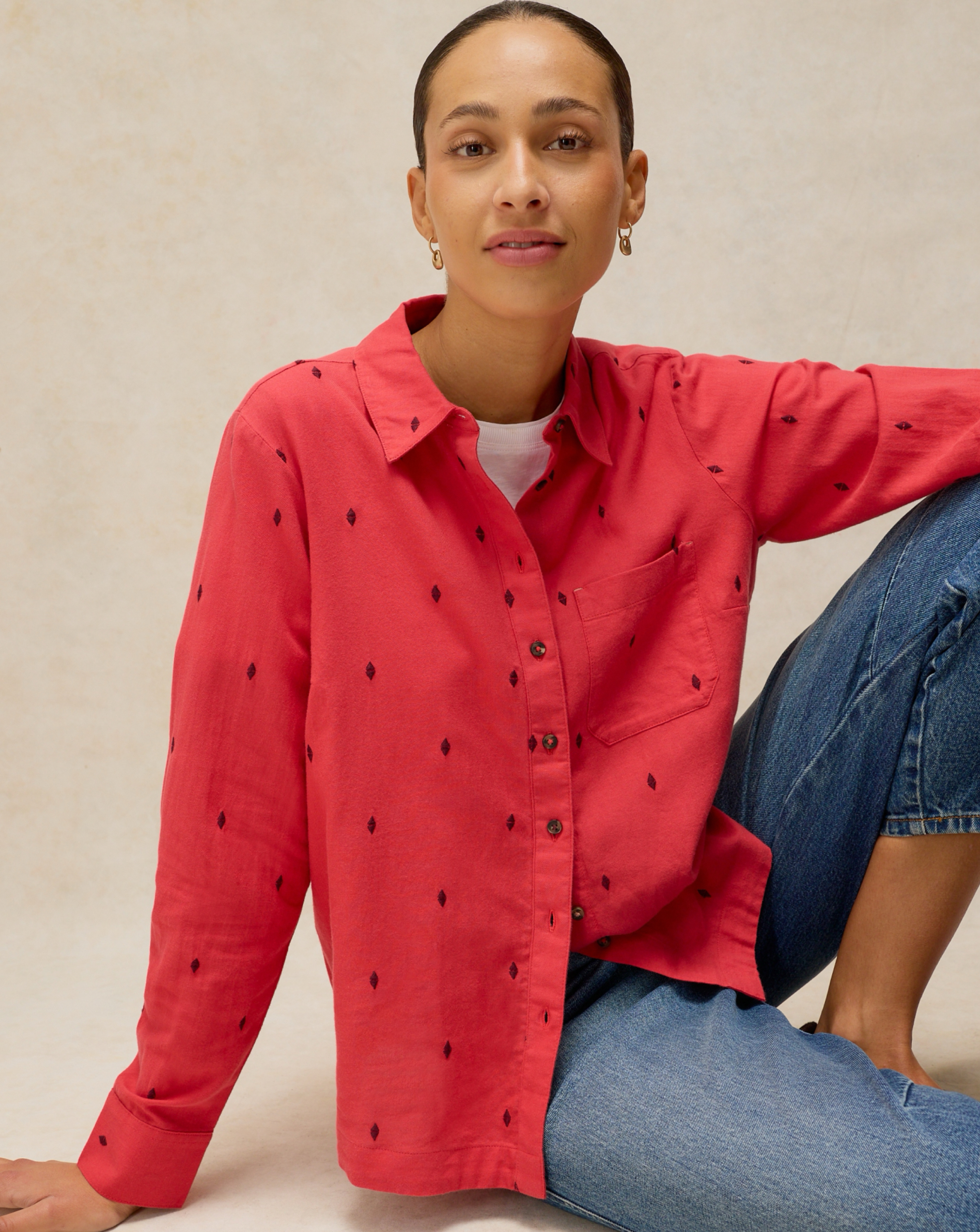 White Stuff - Women's - Shirt - Size 18 - Pink - Organic Cotton
