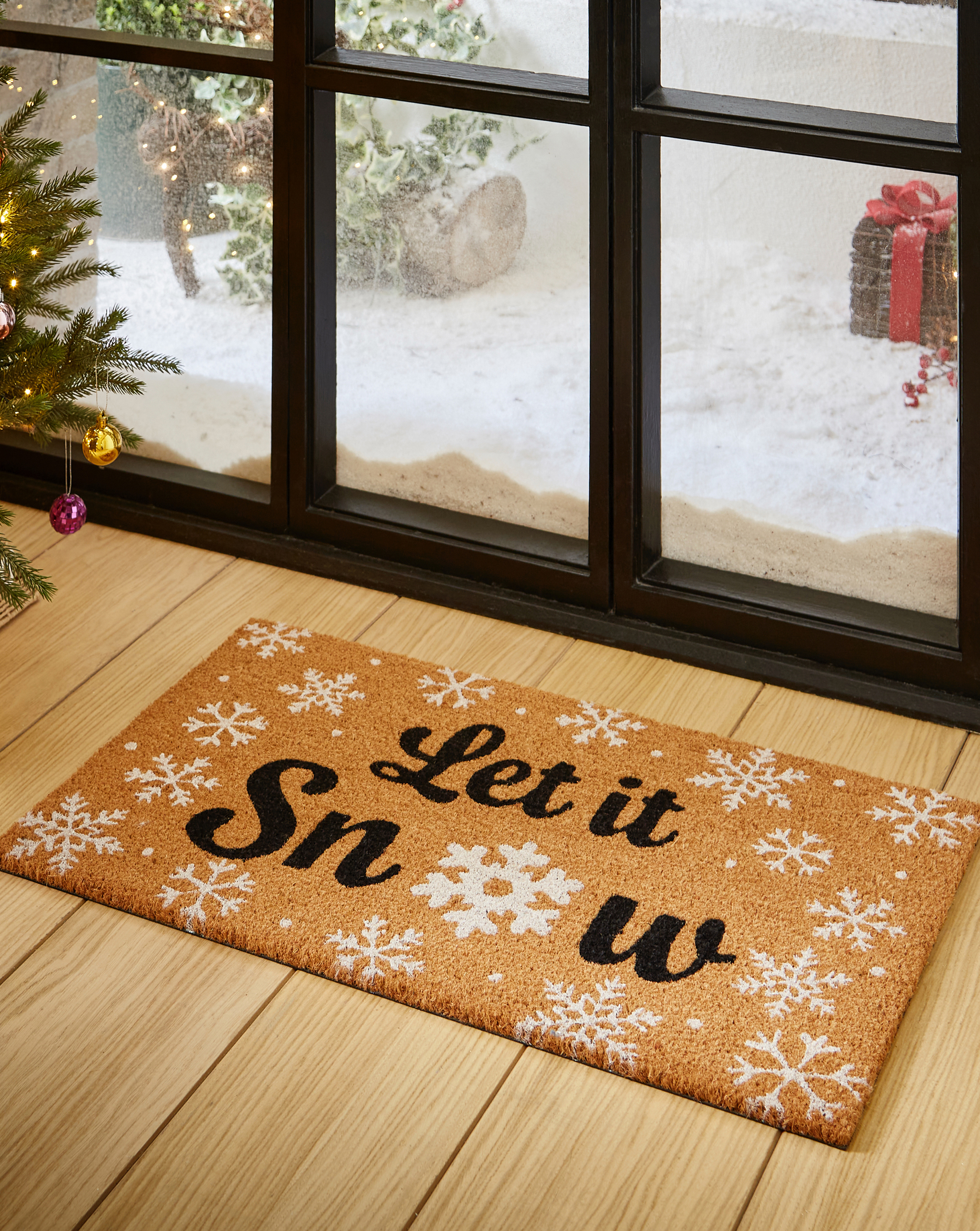 Christmas Let it Snow Coir Doormat