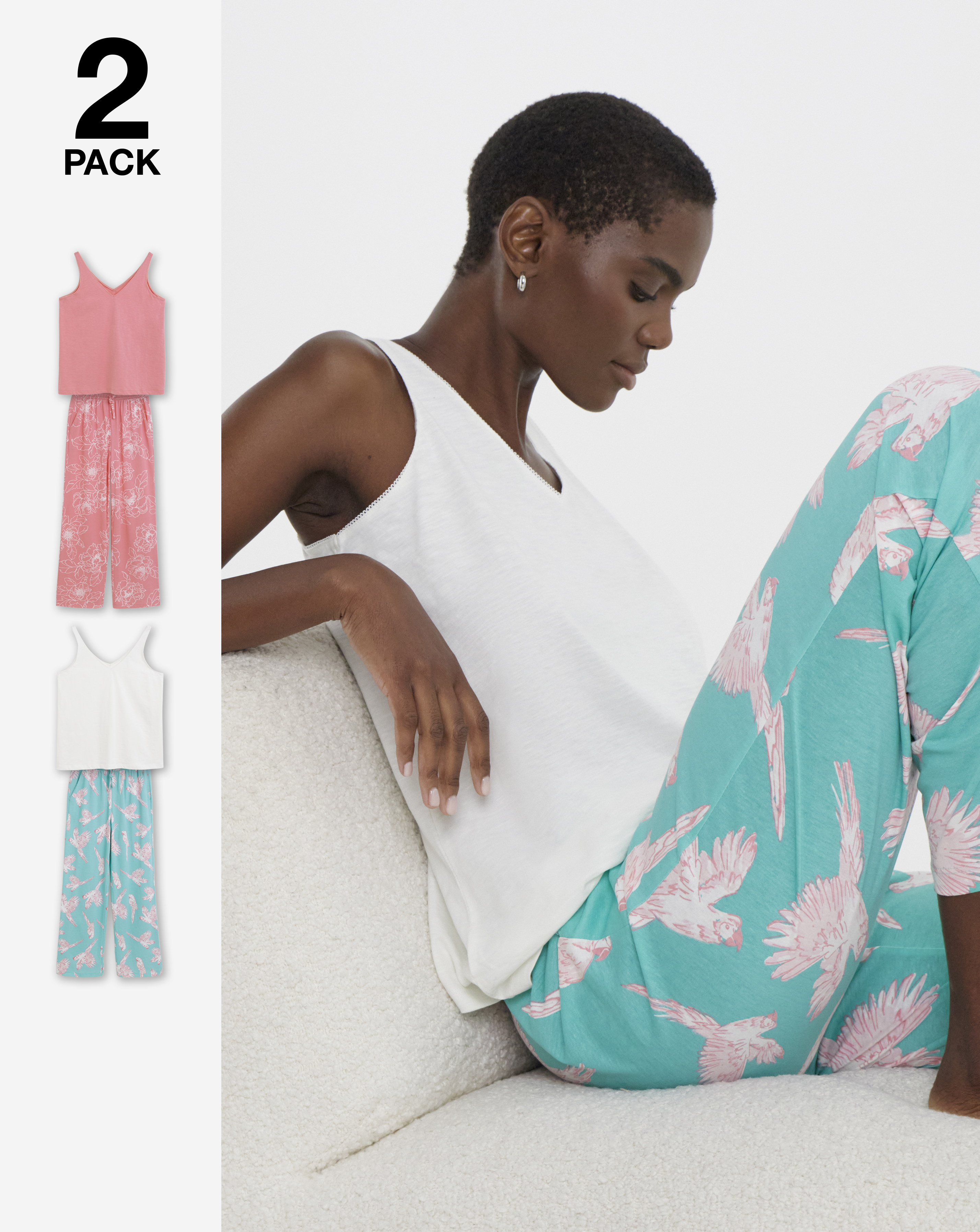 JD Williams 2 Pack Cotton PJ Set
