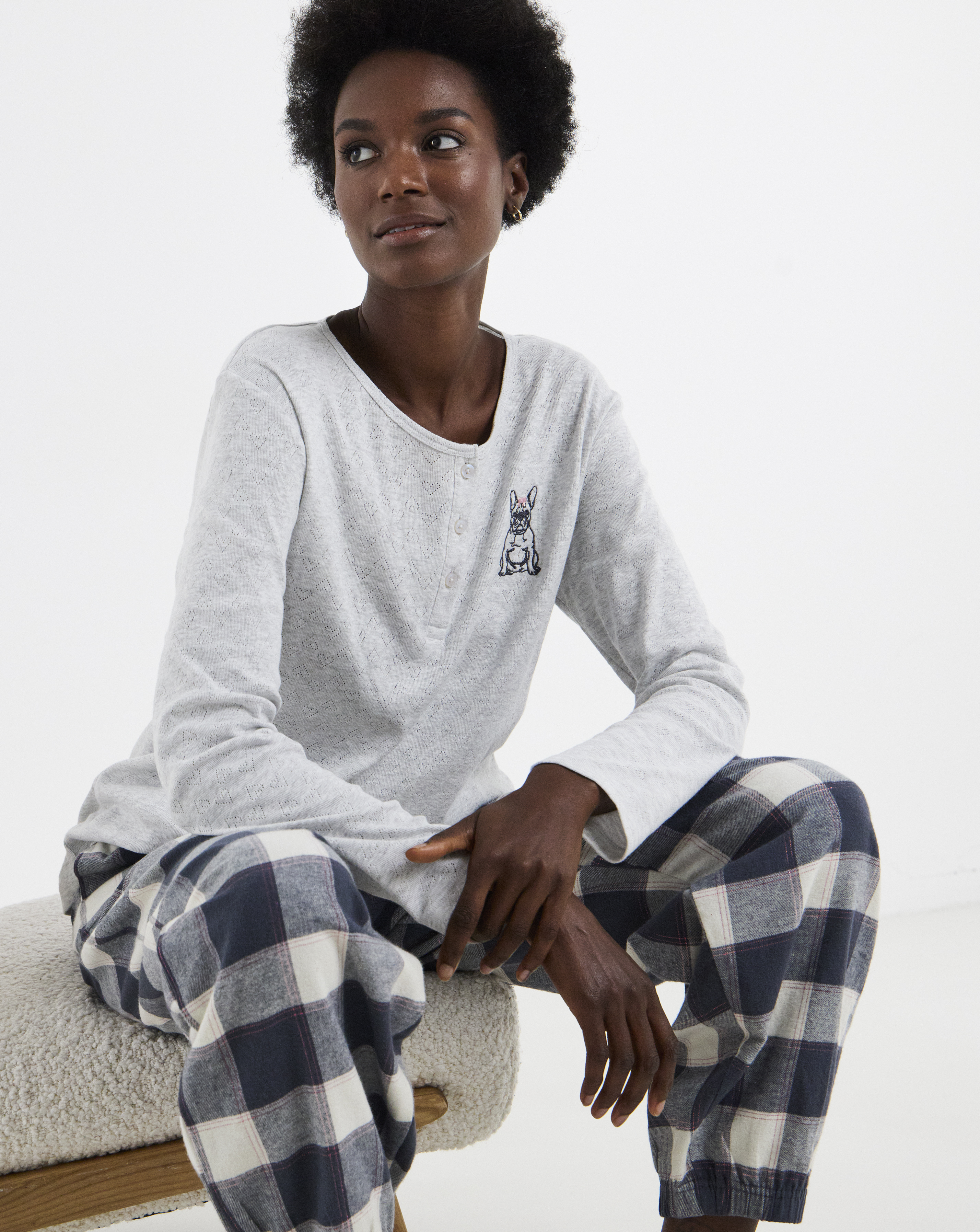Pretty Secrets Henley Check Pyjama Set