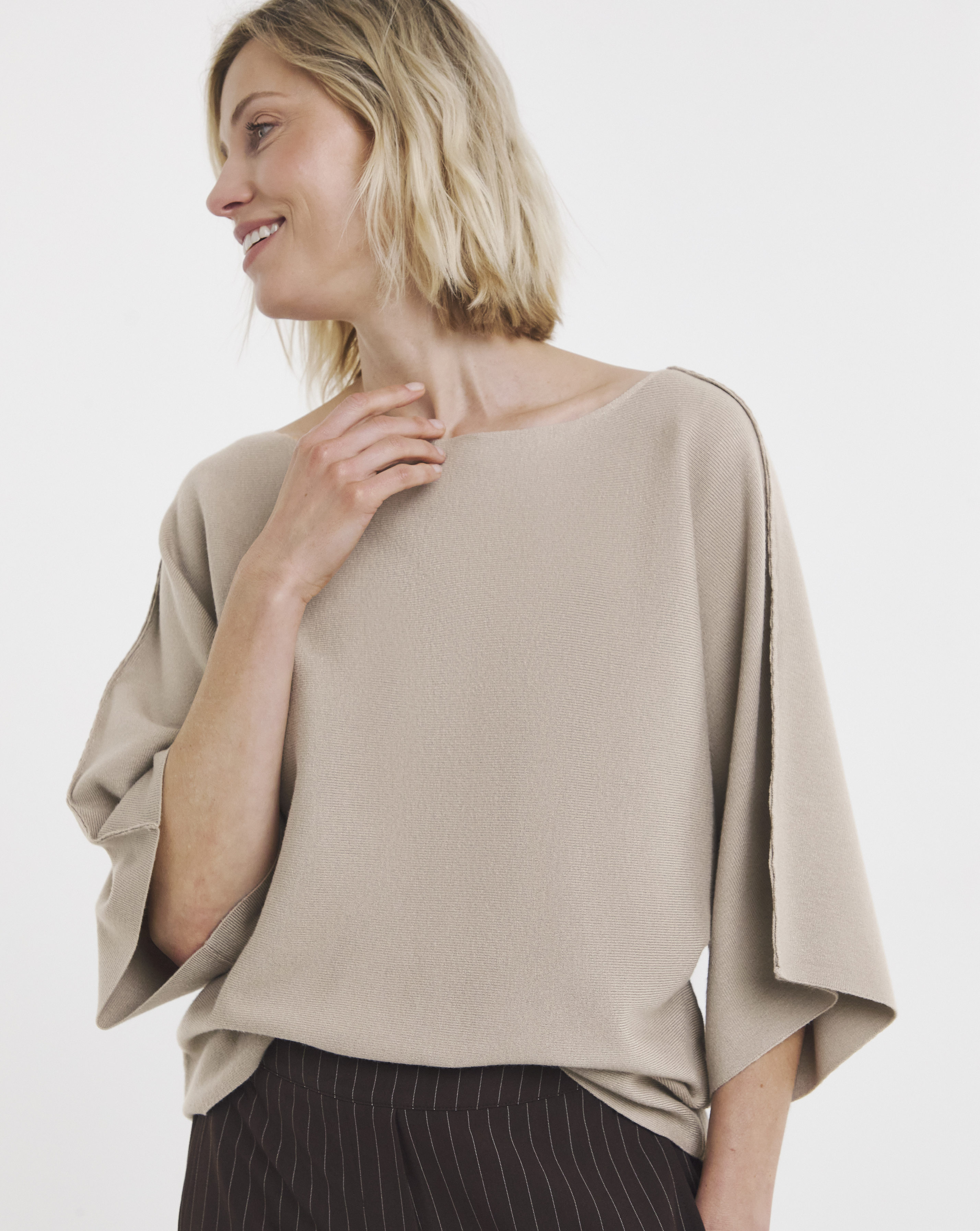 New In - Slash Neck Kimono Sleeve Jumper
