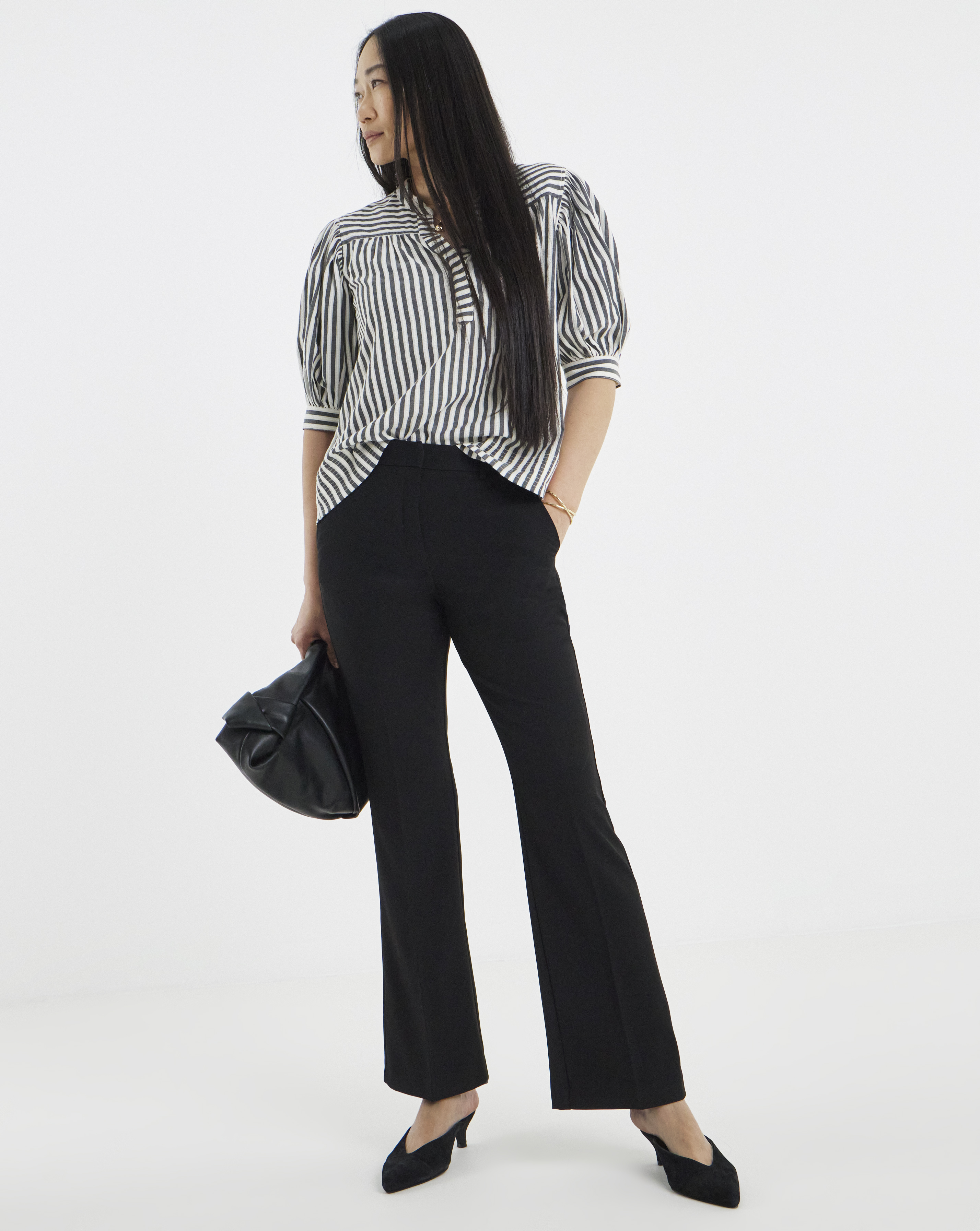 Black Tailored Bootcut Trousers