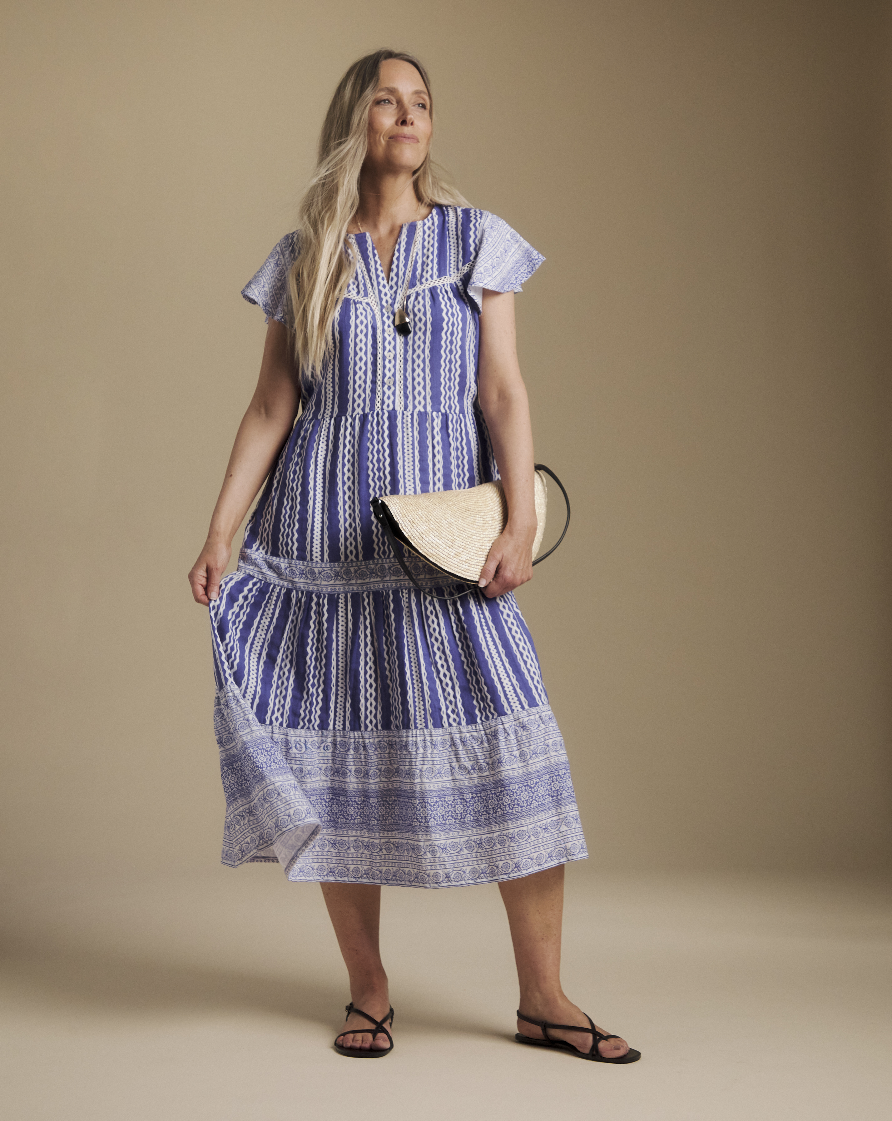 Julipa Printed Cheesecloth Midi Dress