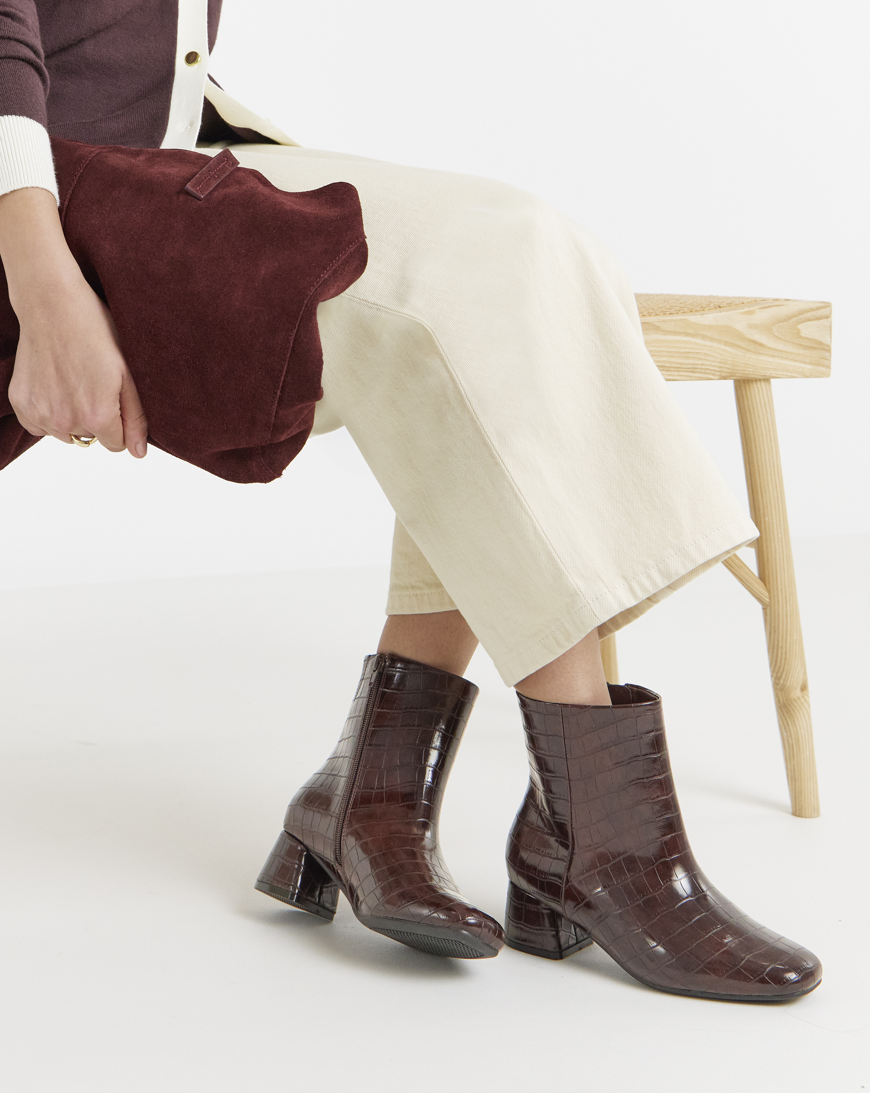 Carmella Block Heel Ankle Boots - Wide Fit (E)