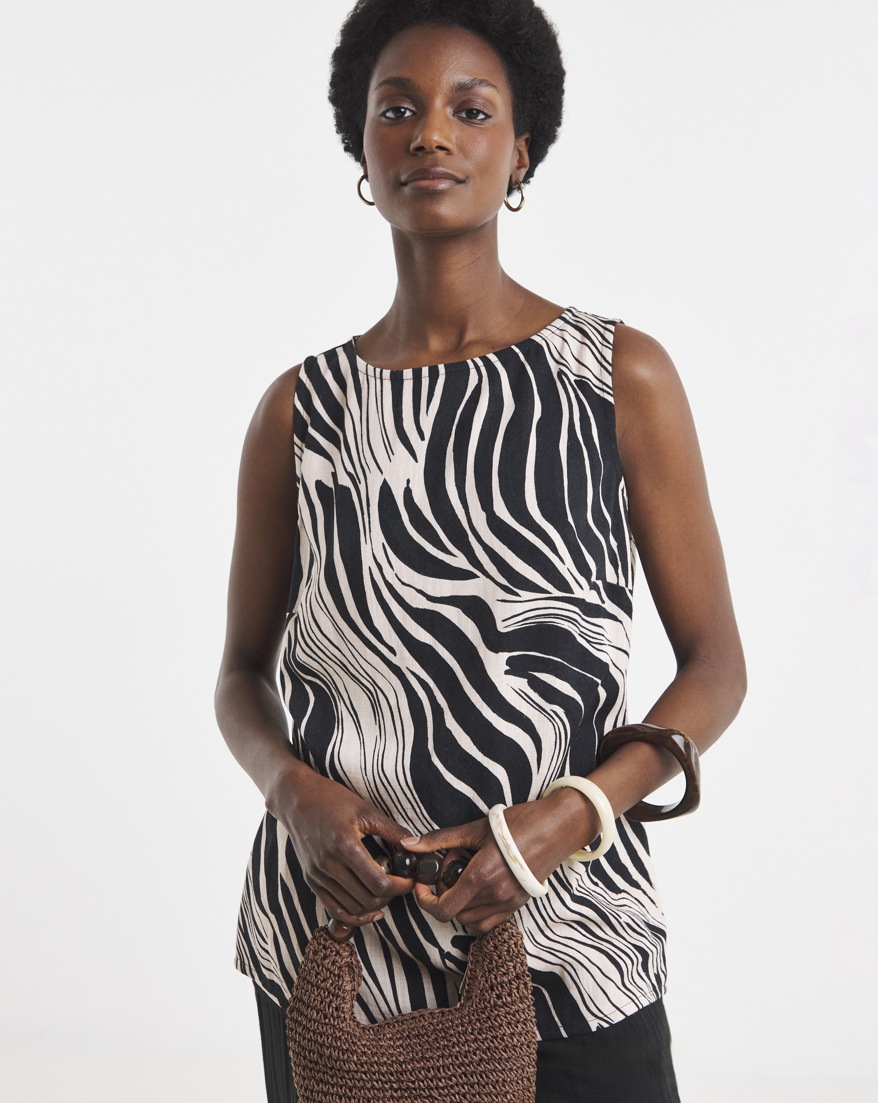 New In - Linen Mix Shell Top