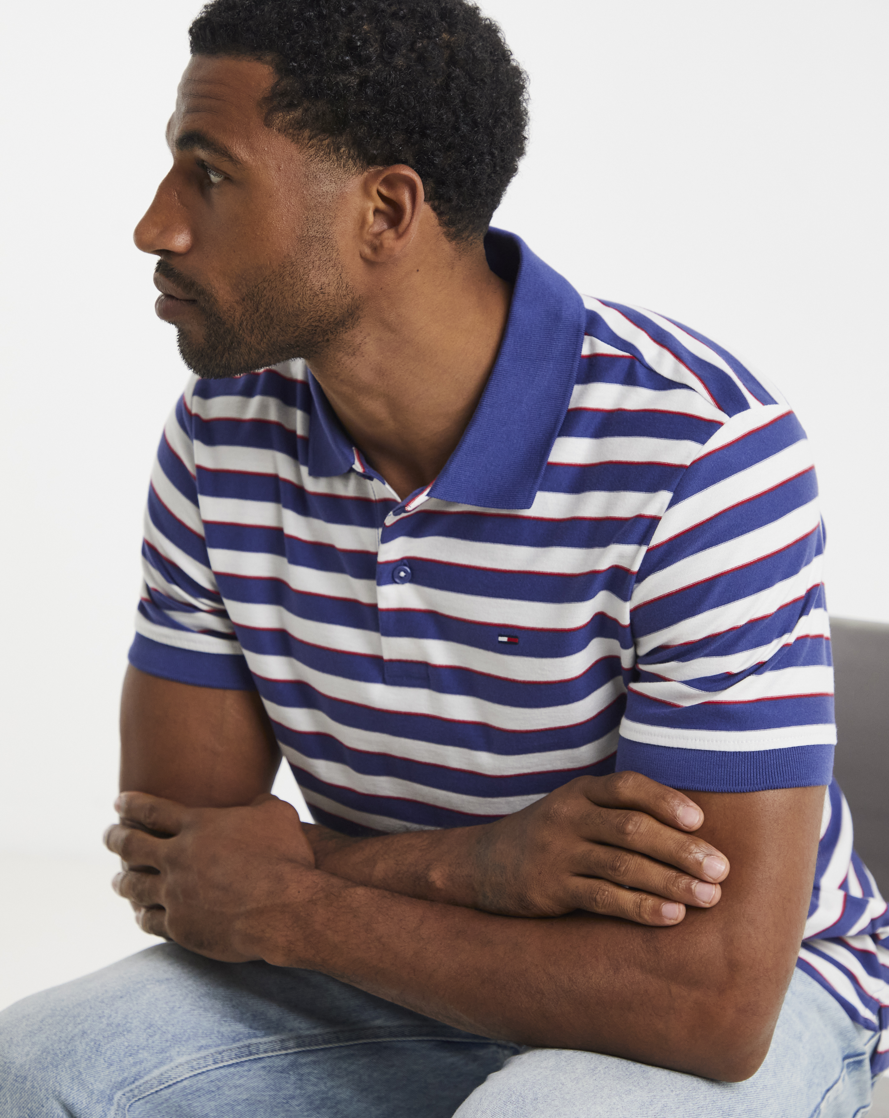 New In - Tommy Jeans Stripe Jersey Polo