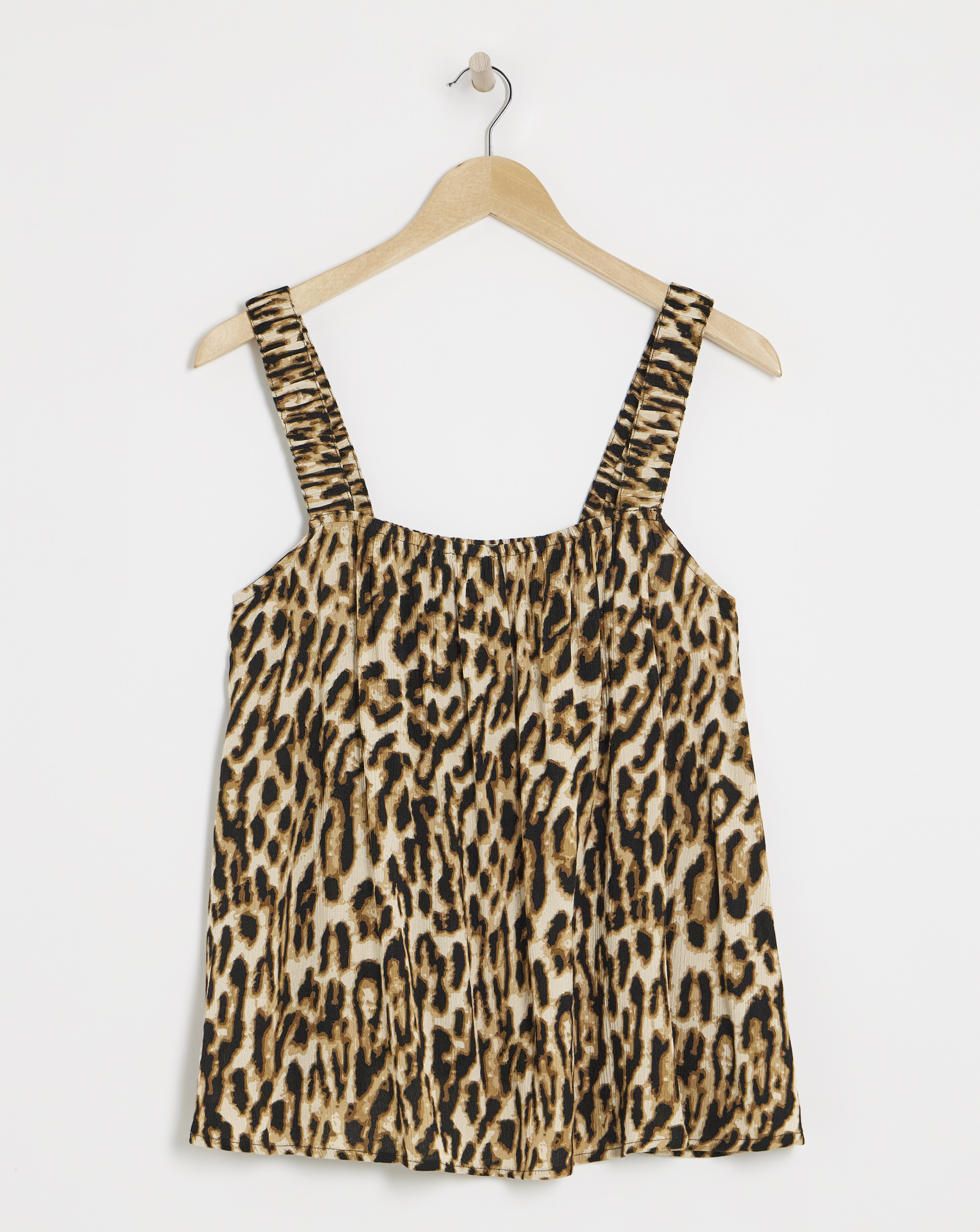 Simply Be Leopard Crinkle Ruched Strap Cami