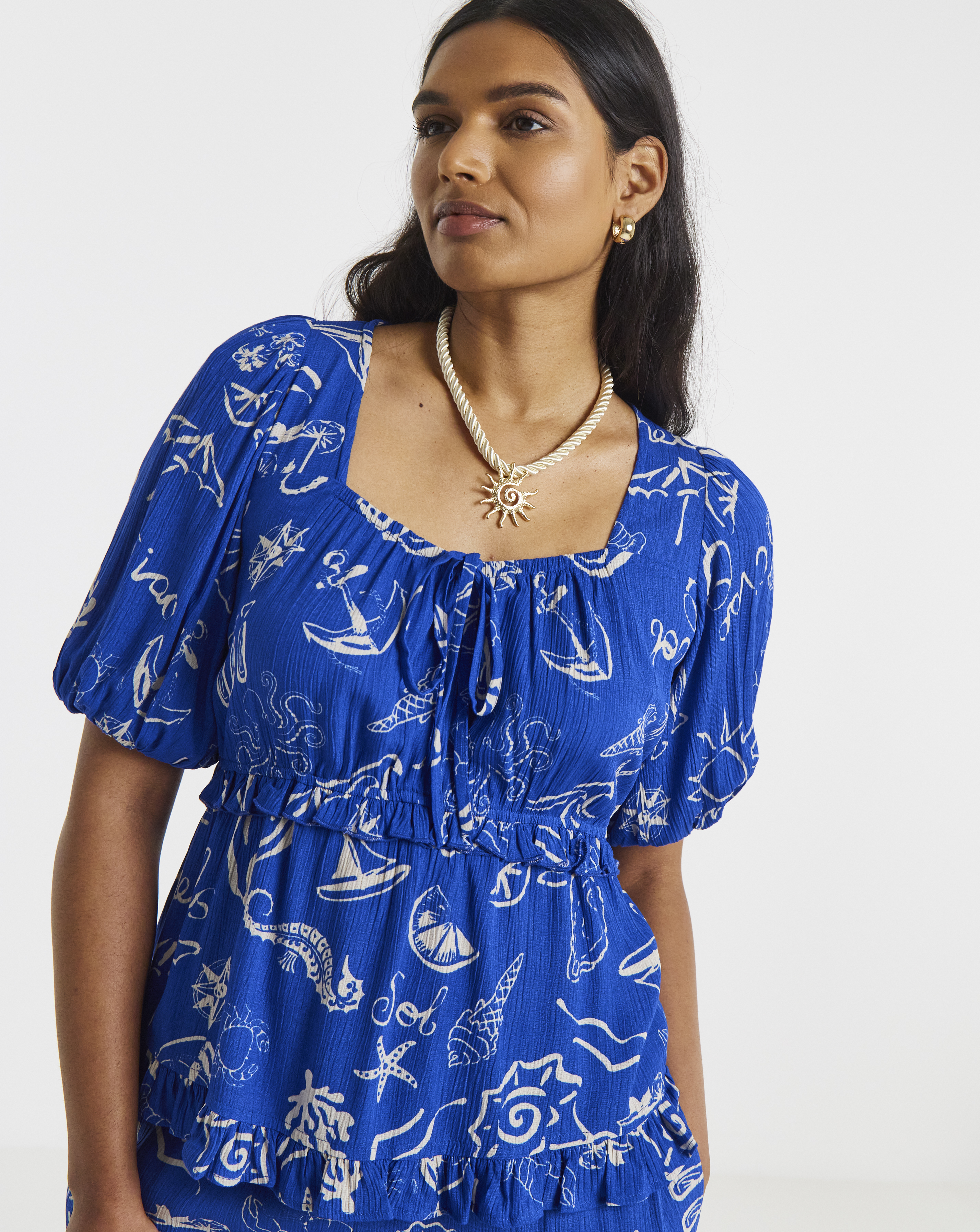 New In - Simply Be Prairie Crinkle Top