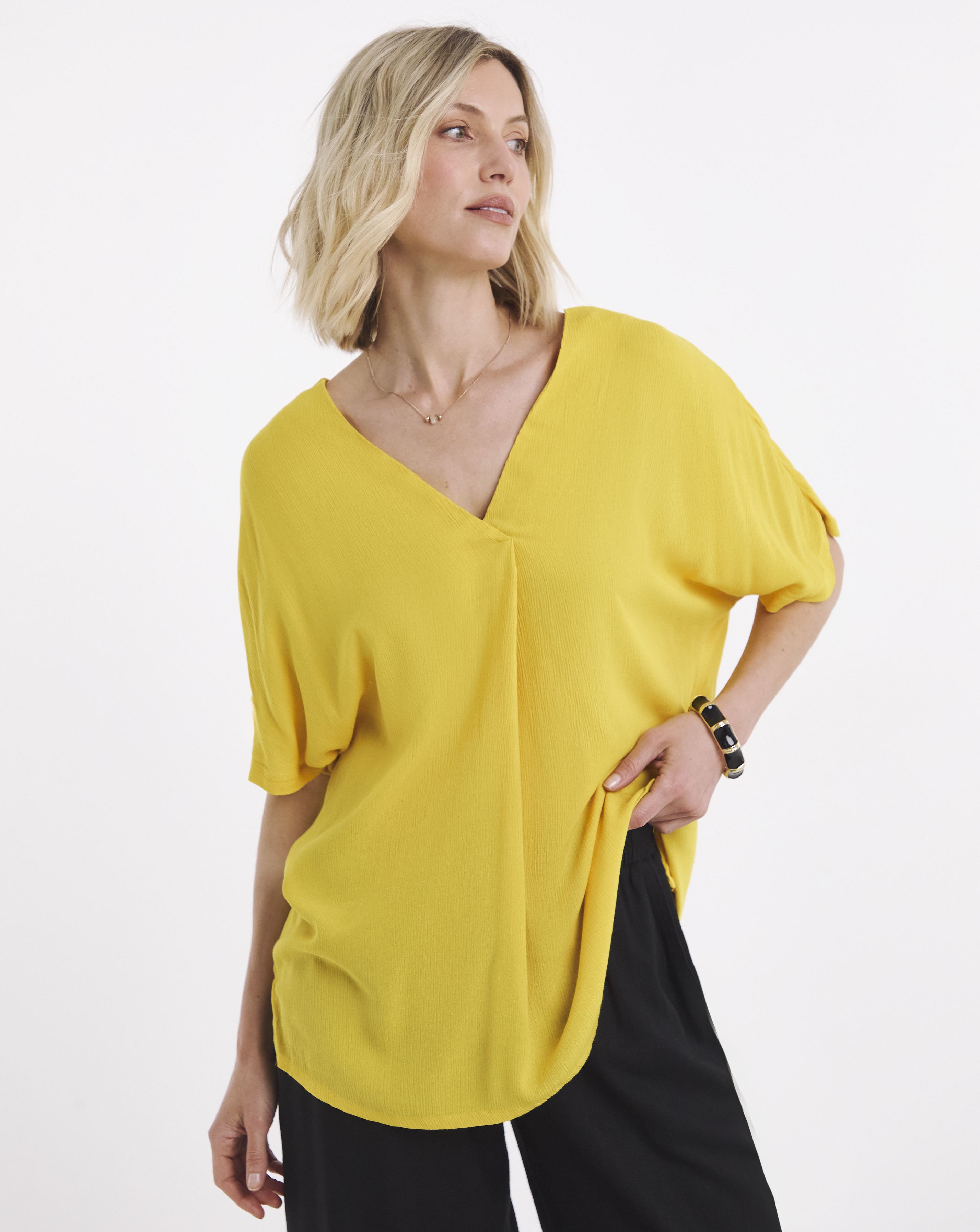 Textured Crinkle Tunic Top