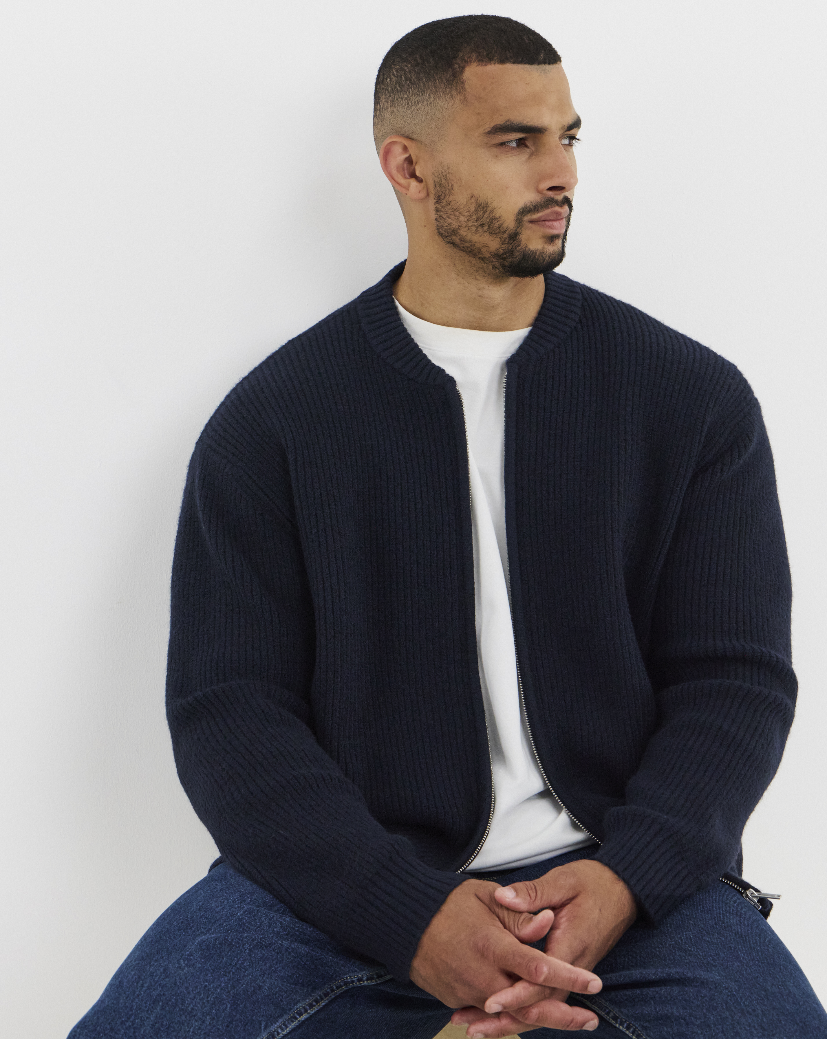 Fisherman Chunky Knitted Bomber