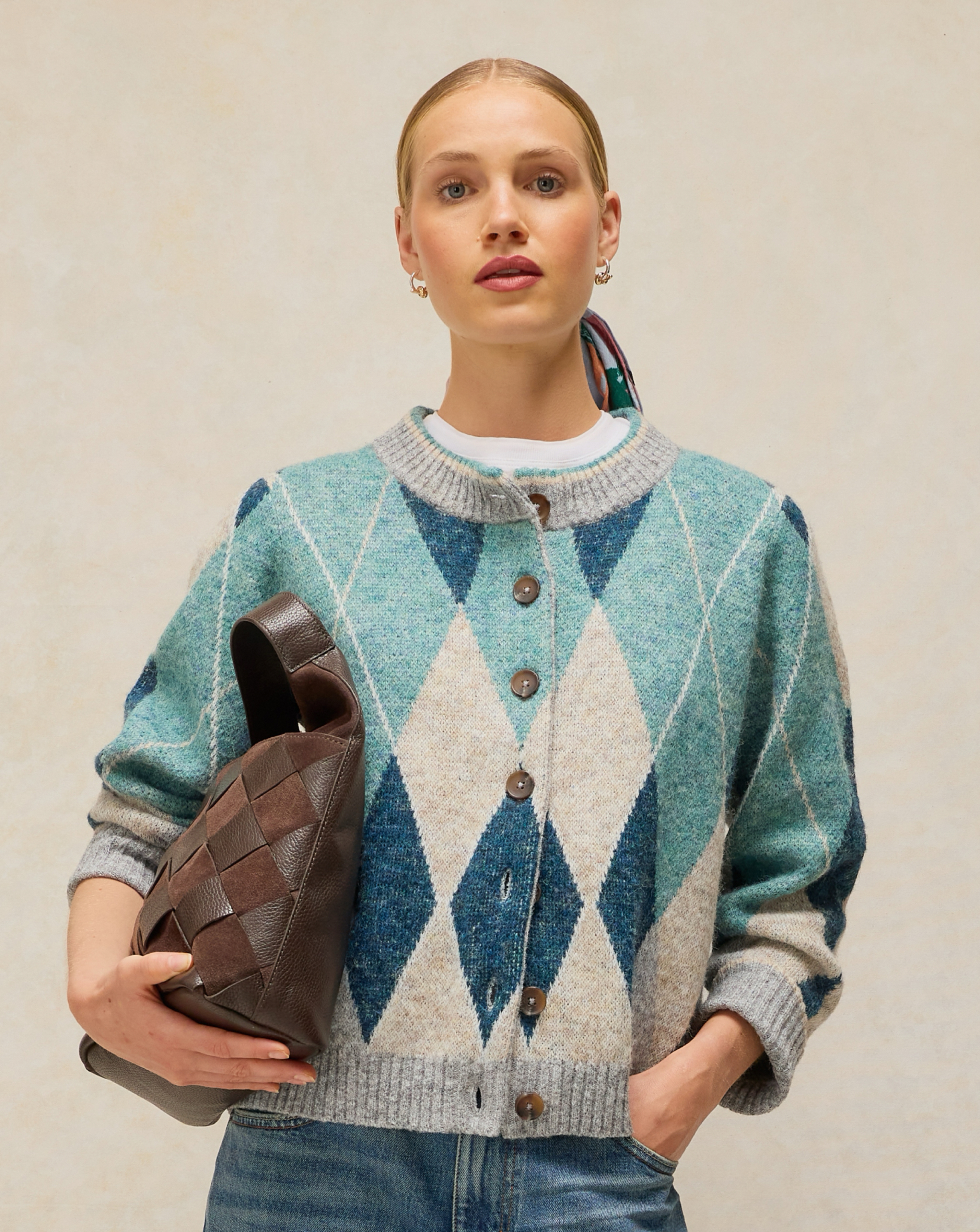 White Stuff Argyle Cardi