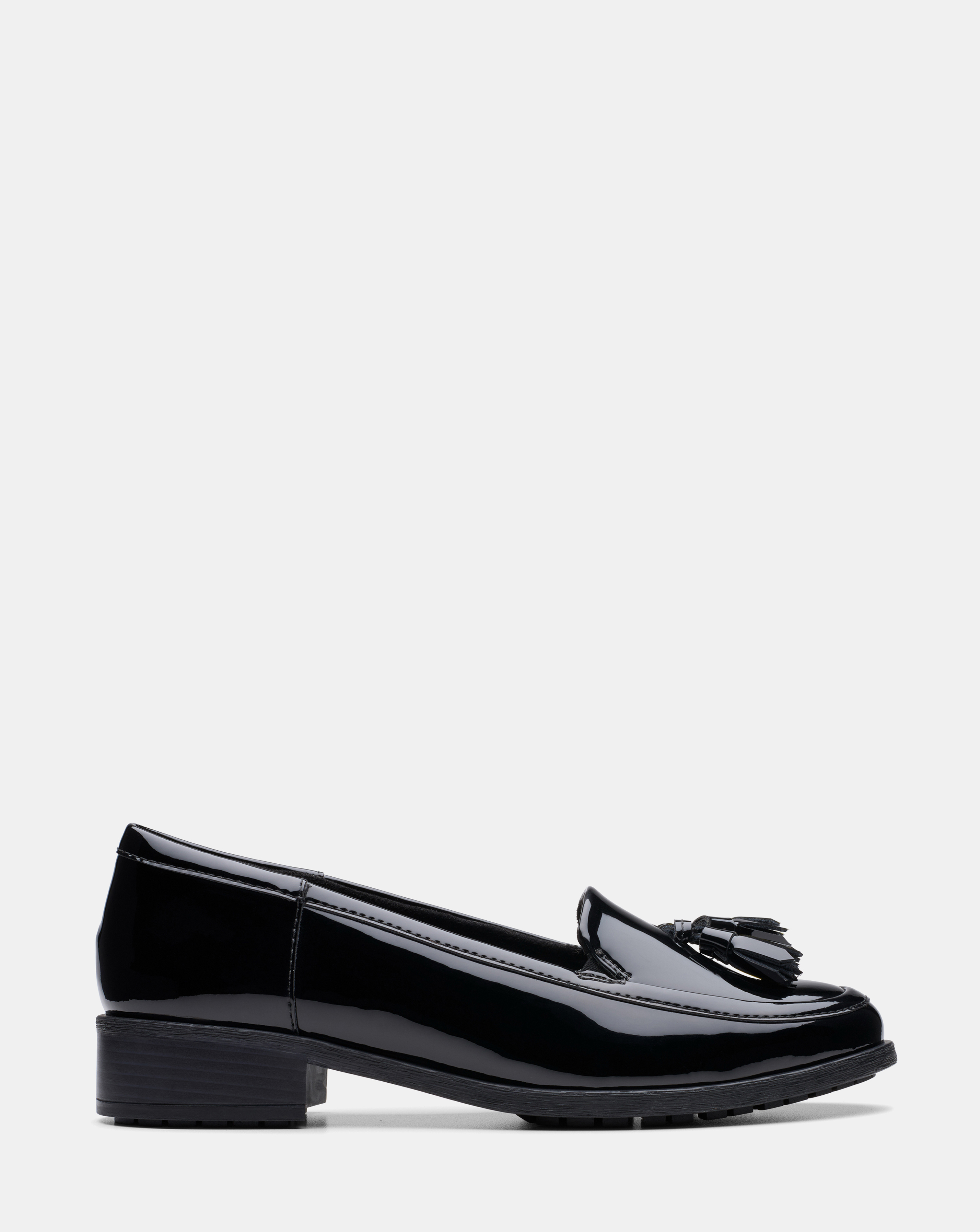 Clarks Havisham Edge Patent Leather Tassle Loafers - Wide Fit (E)