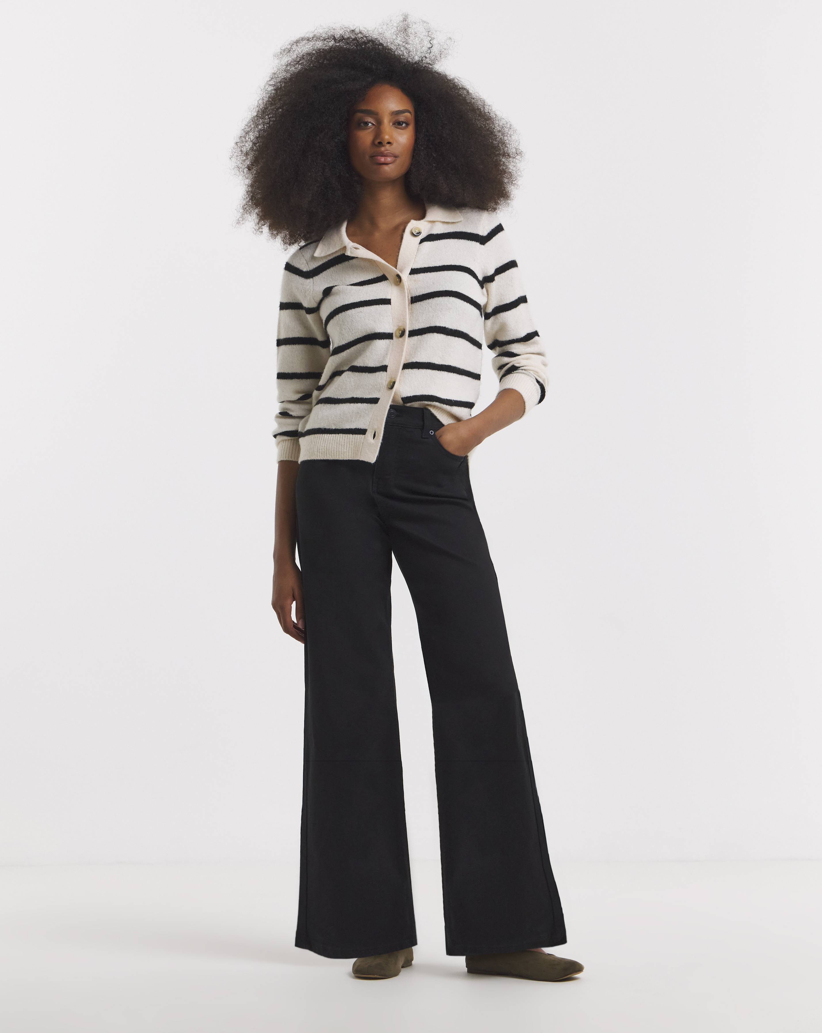 Black 24/7 Wide Leg Jeans