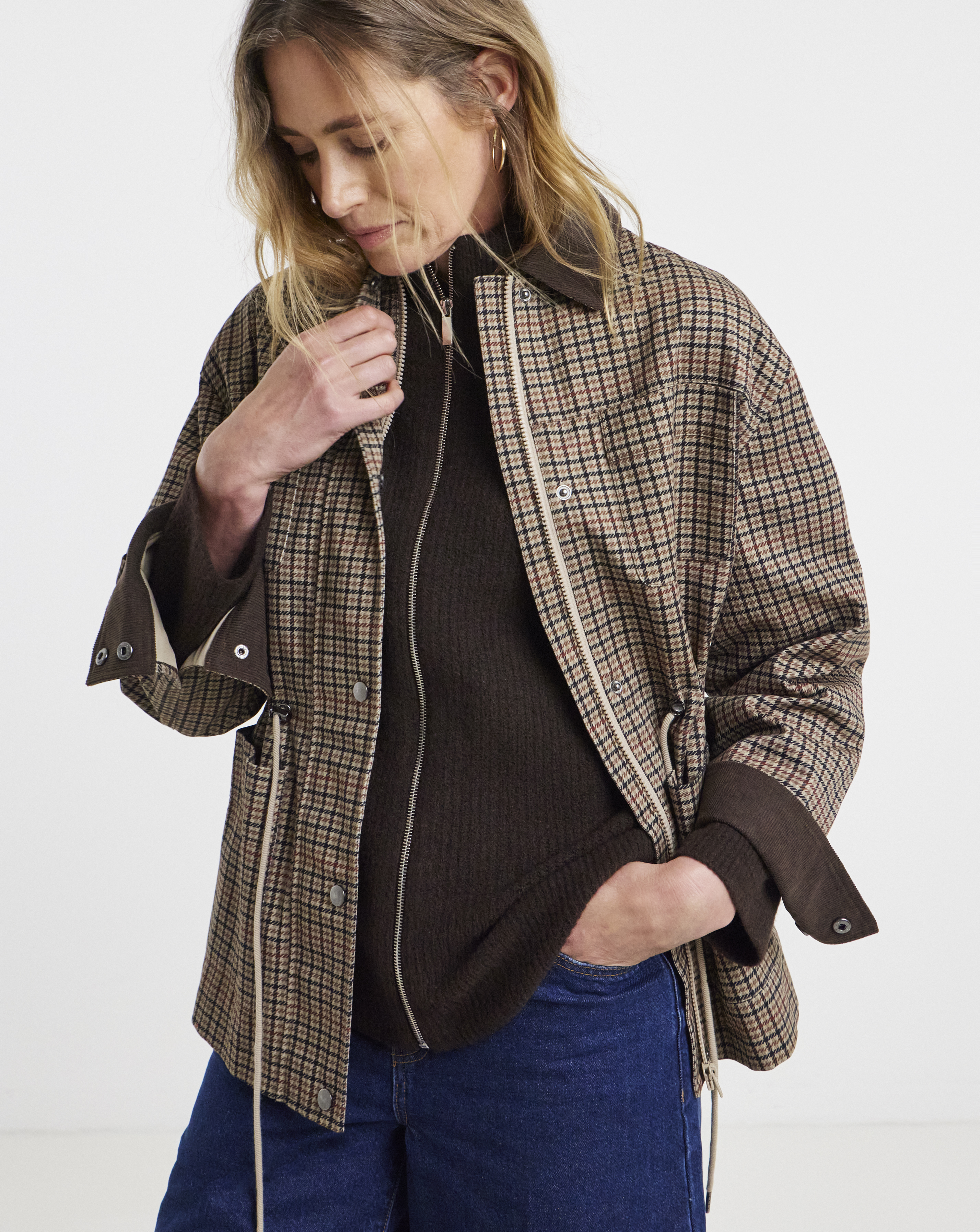 Cinched Waist Barn Jacket