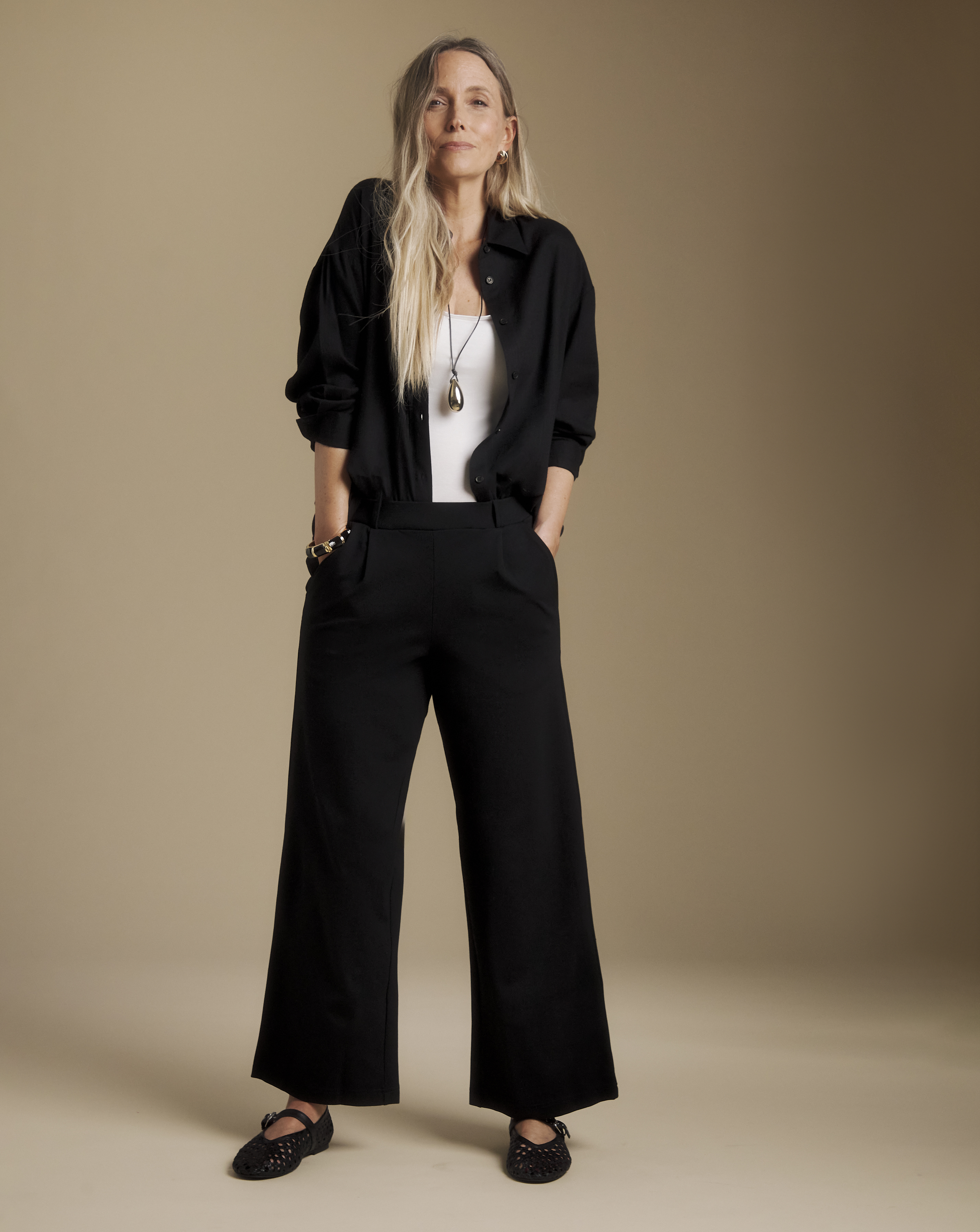Slimma Black Wide Leg Trouser Regular
