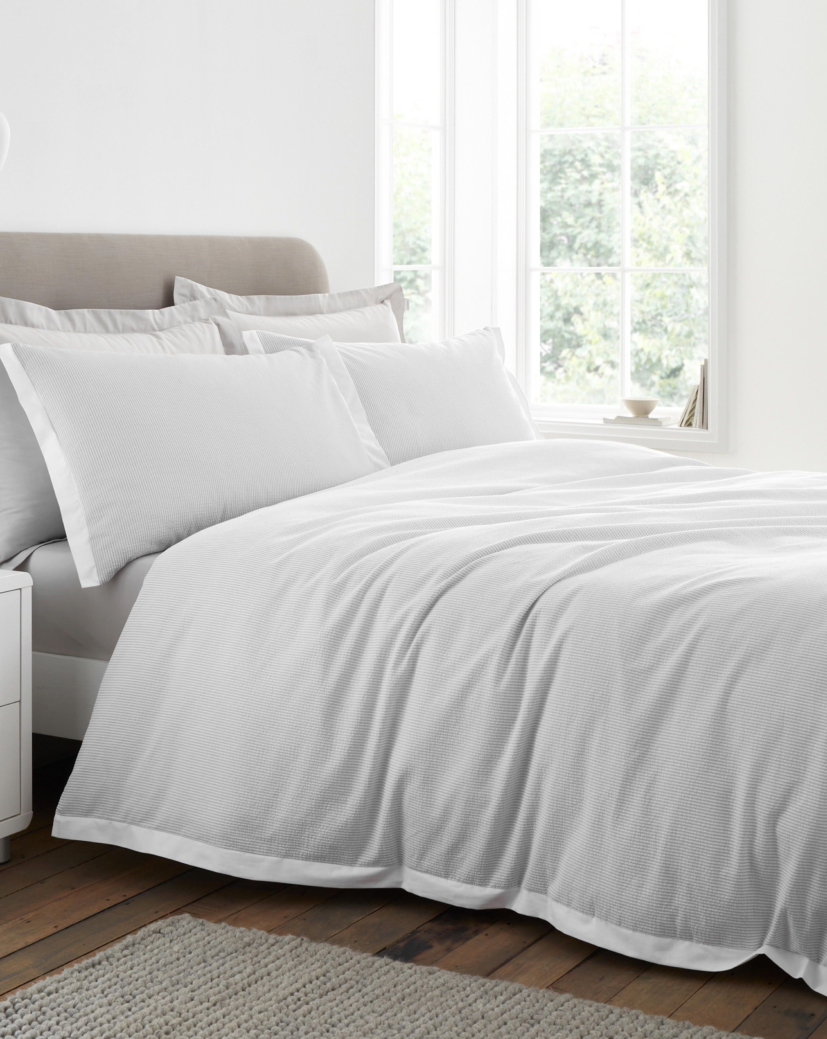 Bianca Seersucker Woven Stripe Duvet GRY