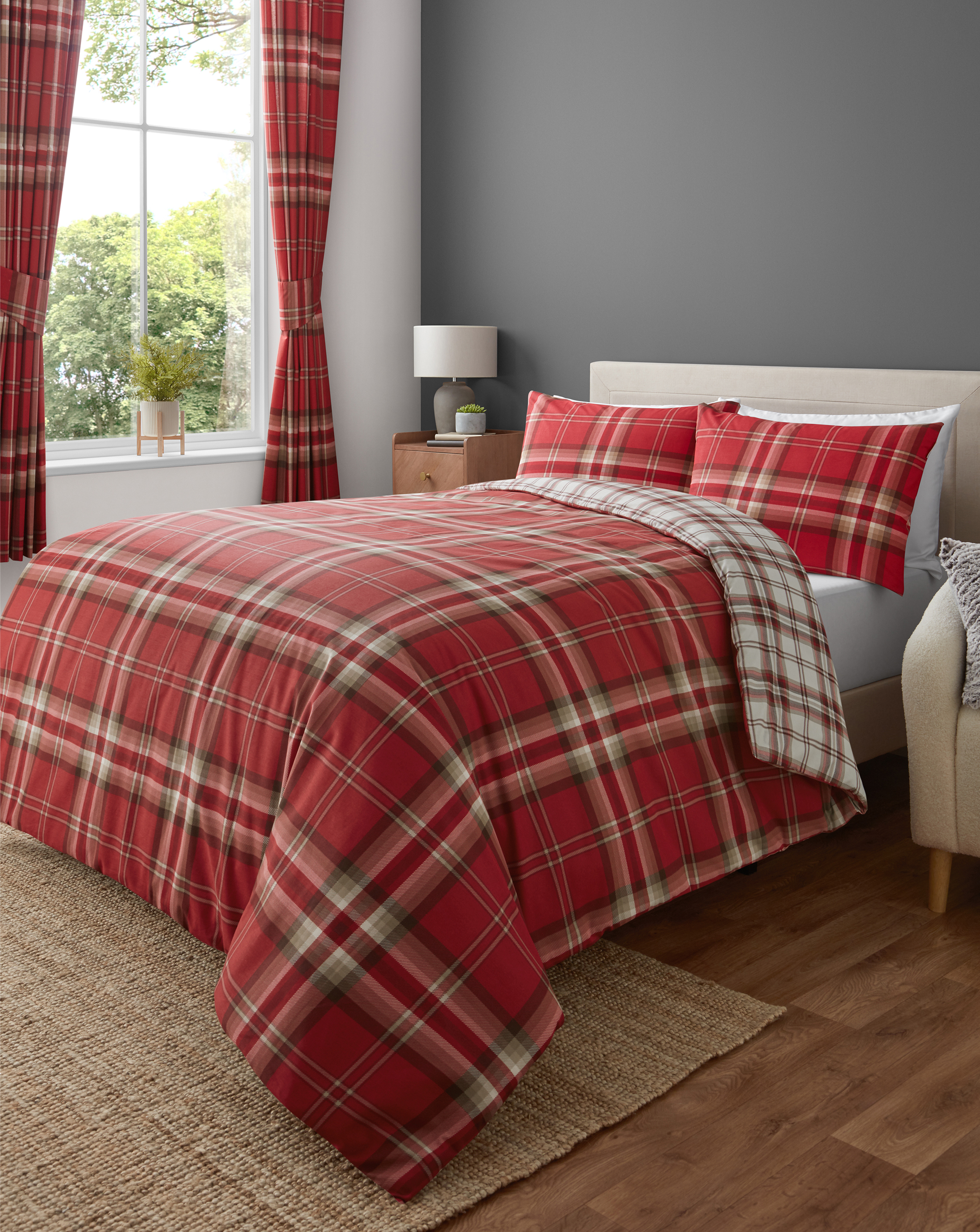 CL Kelso Check Duvet Cover Set RED