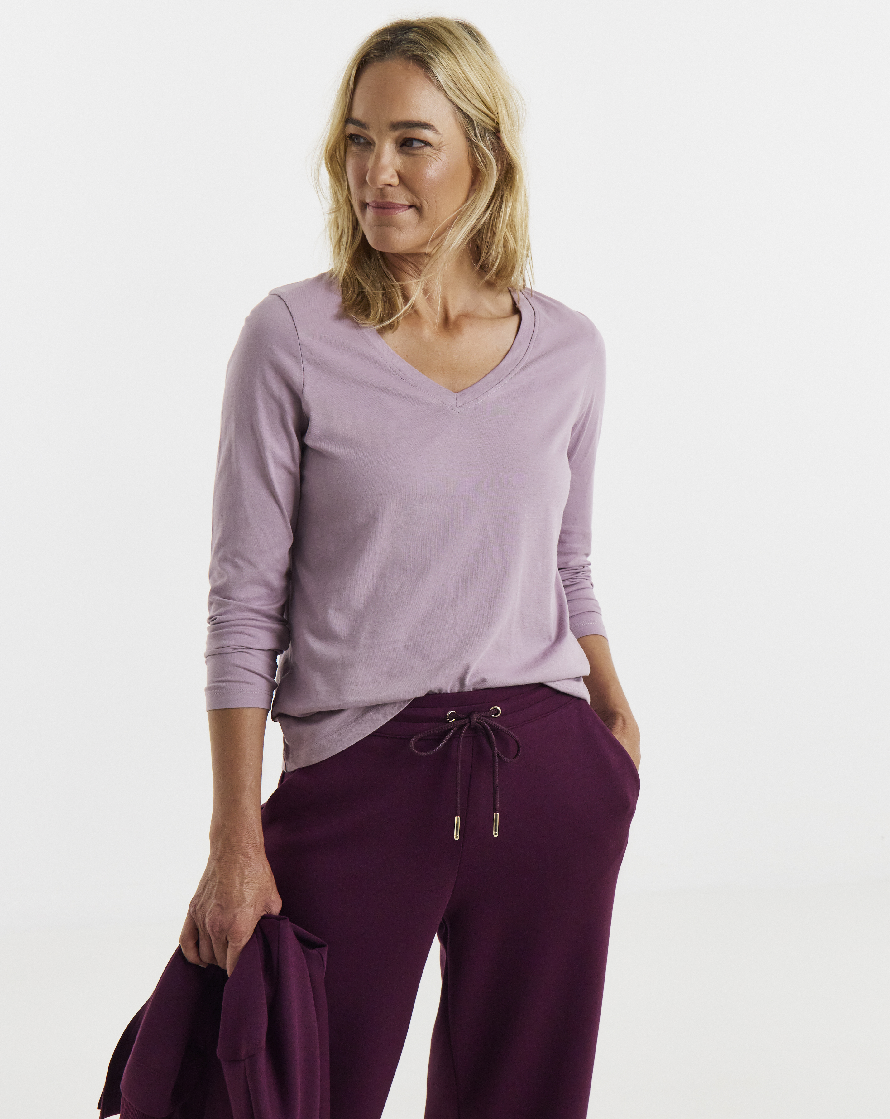 V Neck LS T-Shirt