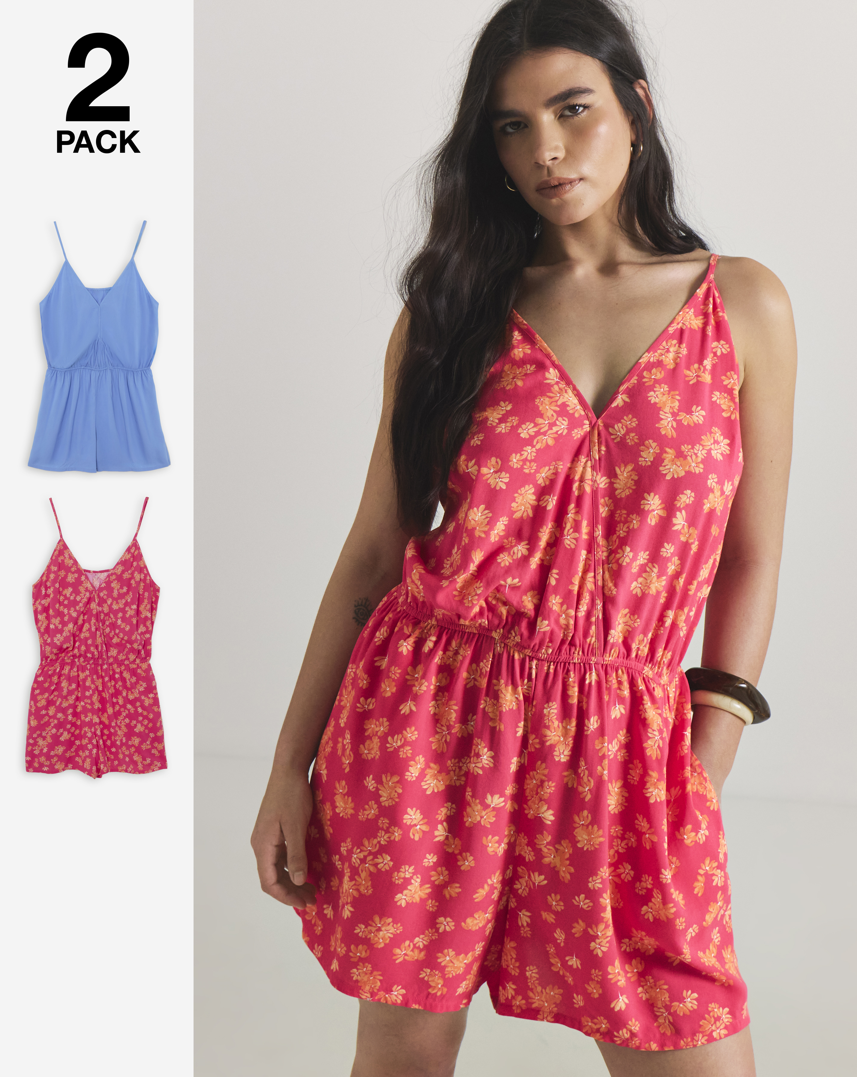 Simply Be Value 2 Pack Beach Playsuits