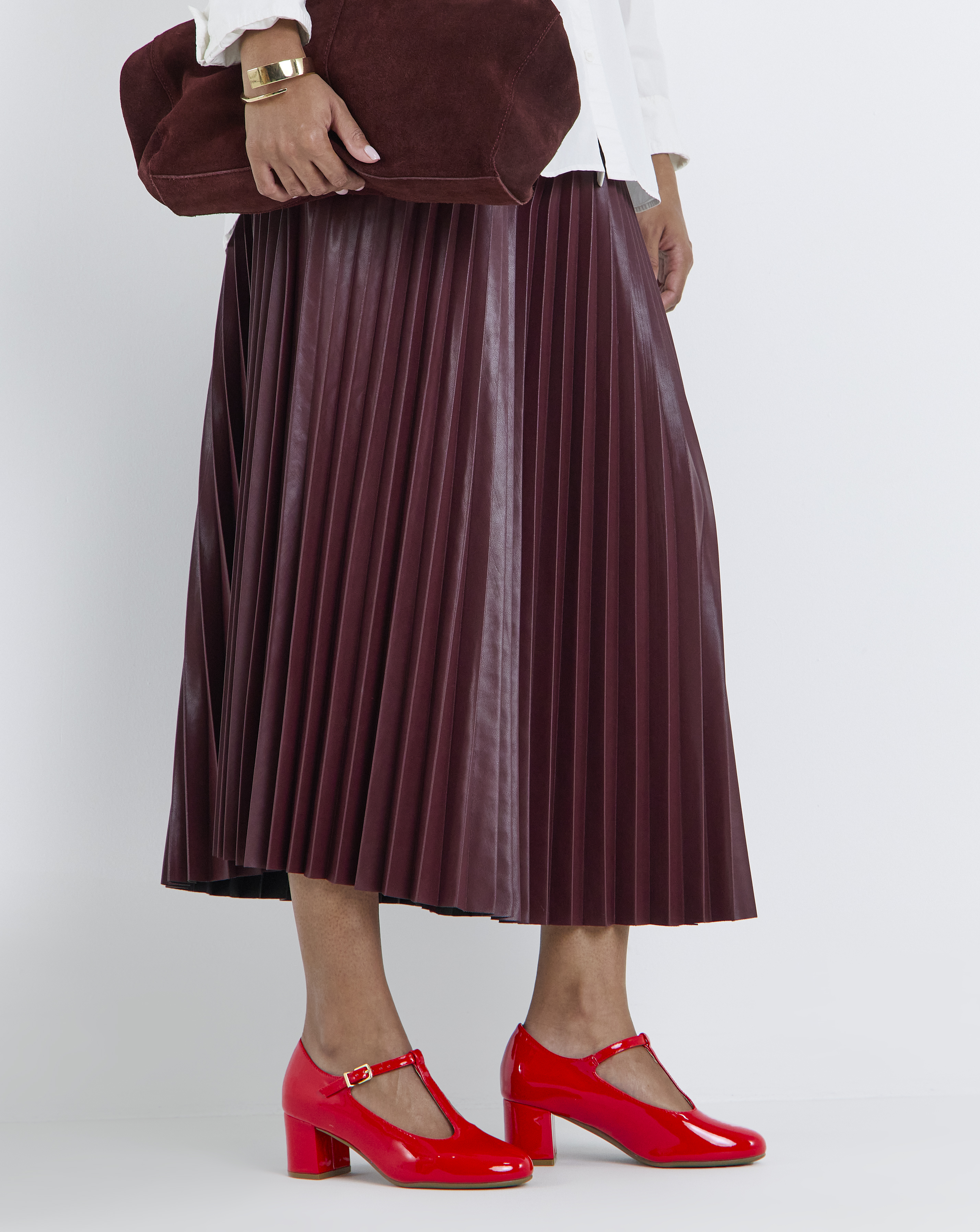 New In - T Bar Block Heel Shoes Ex Wide