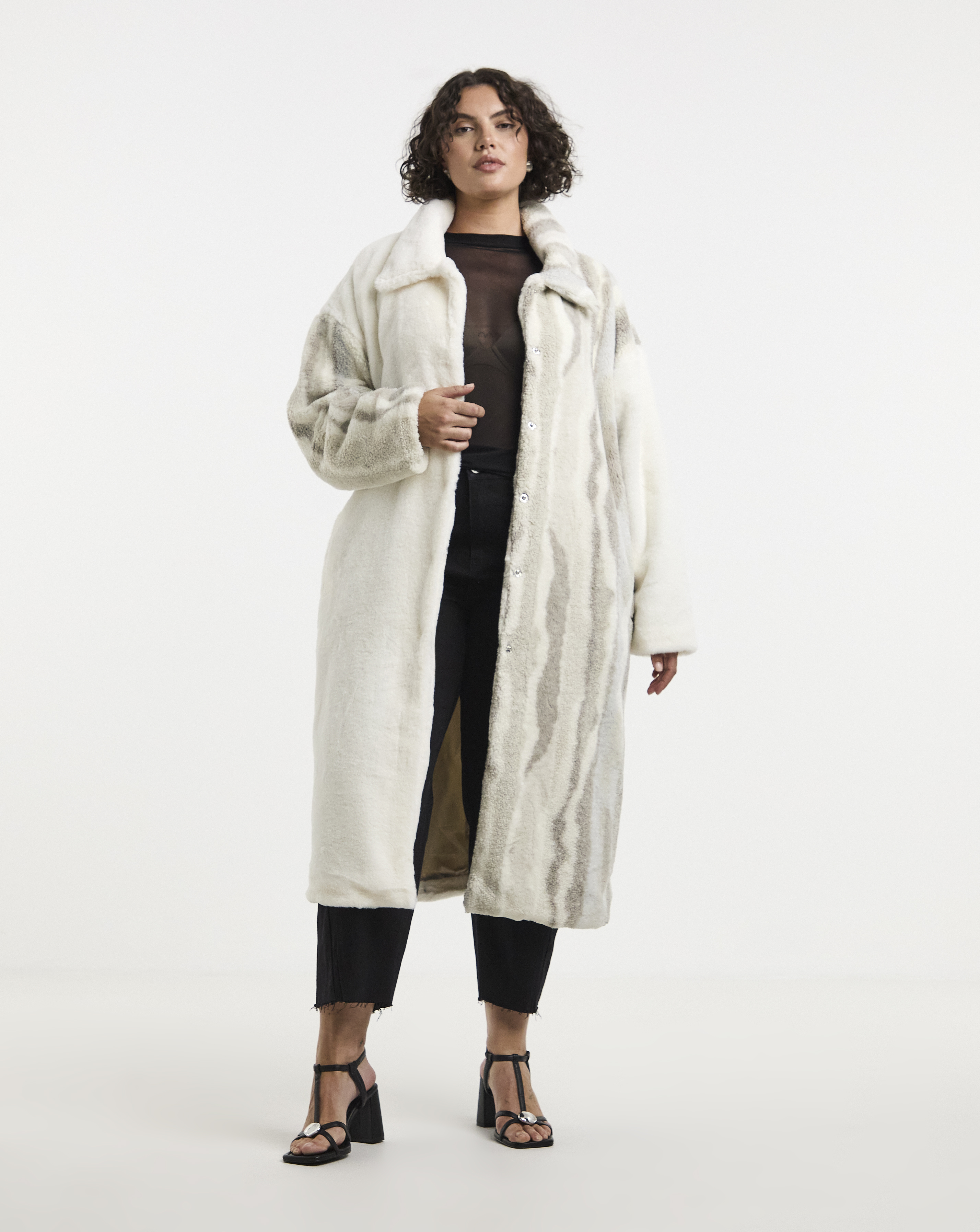 Native Youth Sherpa And Faux Fur Coat