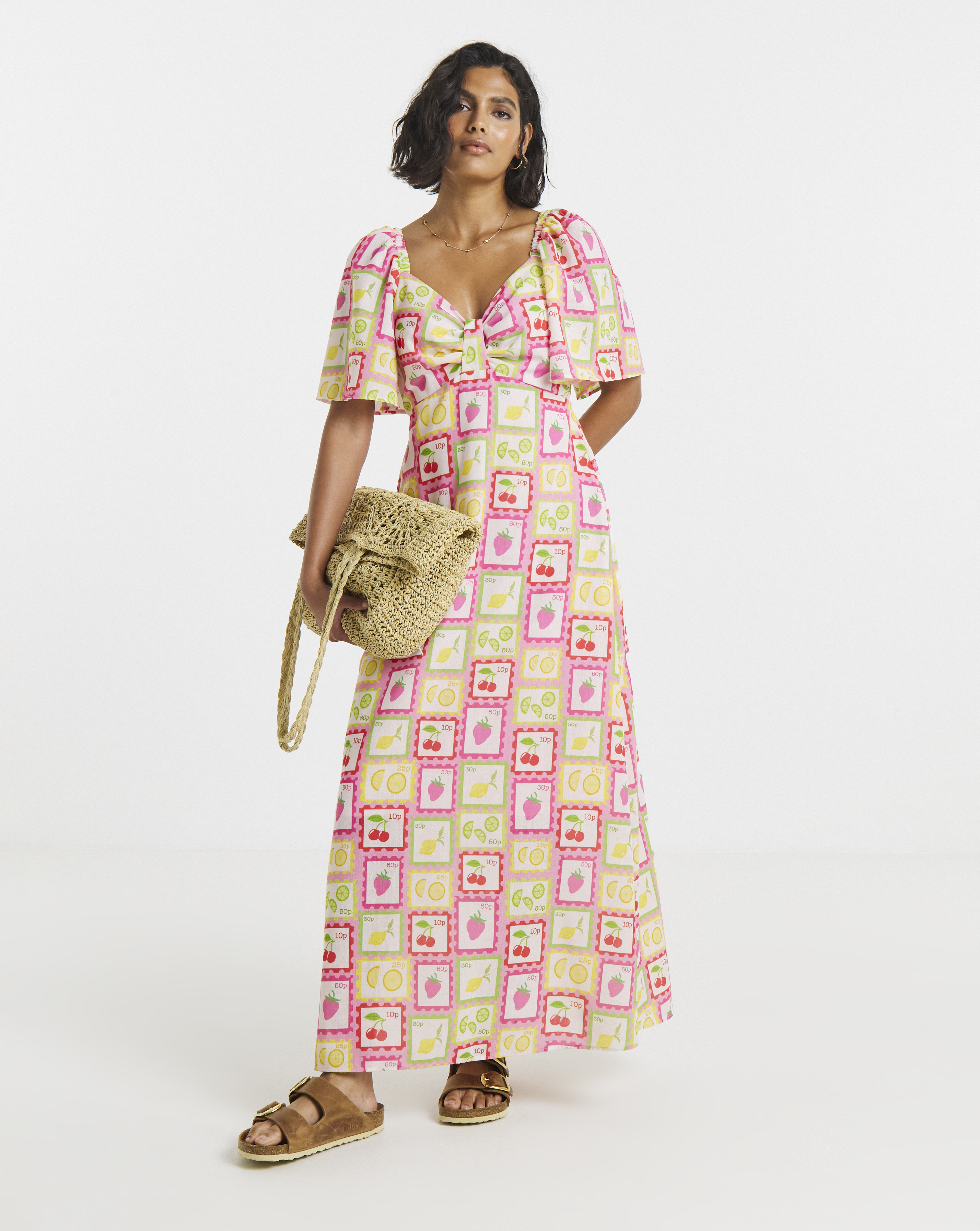 New In - Twisted Wunder Linen Postcard Maxi Dress