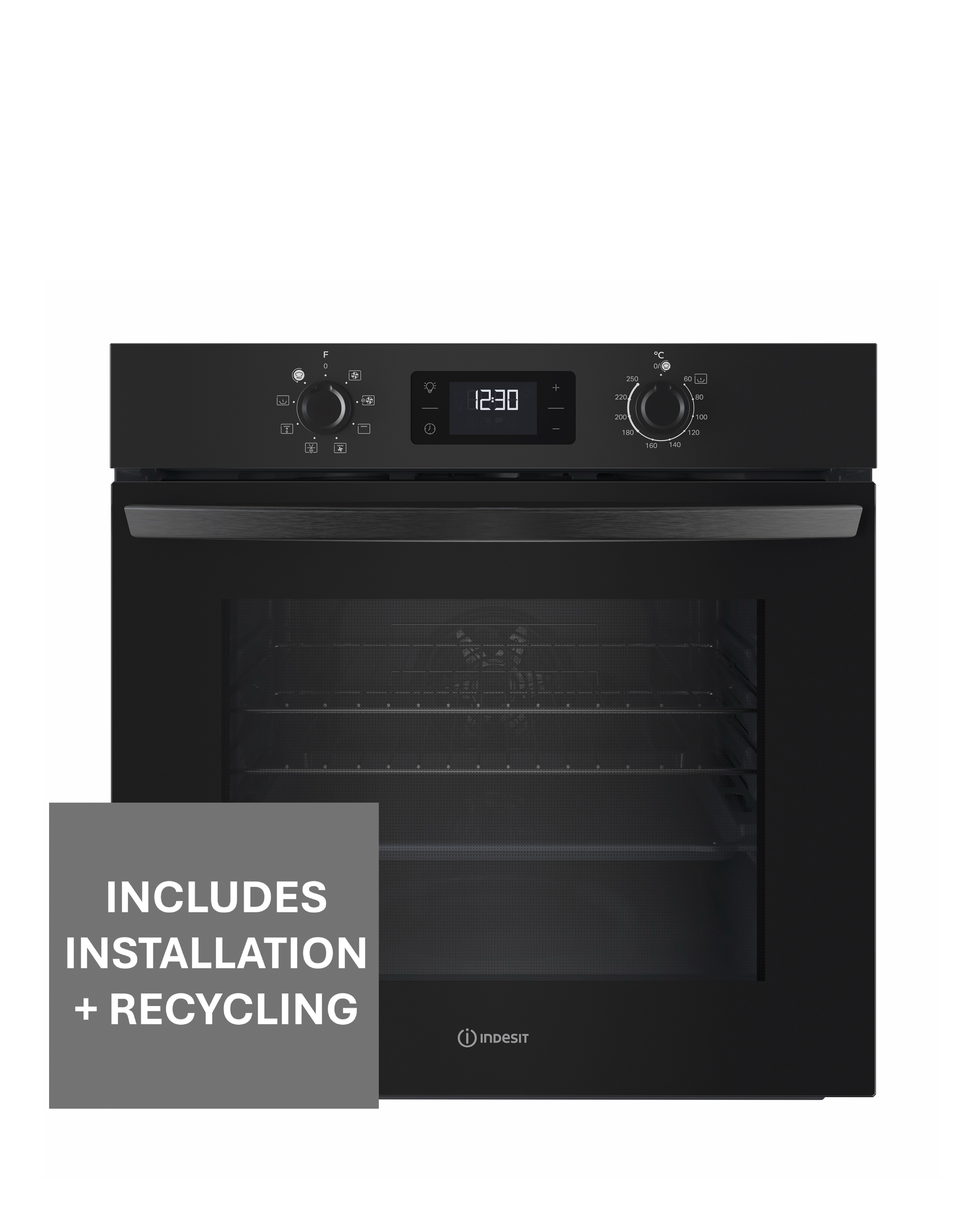 Indesit Turn&Go IO 253 B UK Built-In Electric Single Oven Black Install