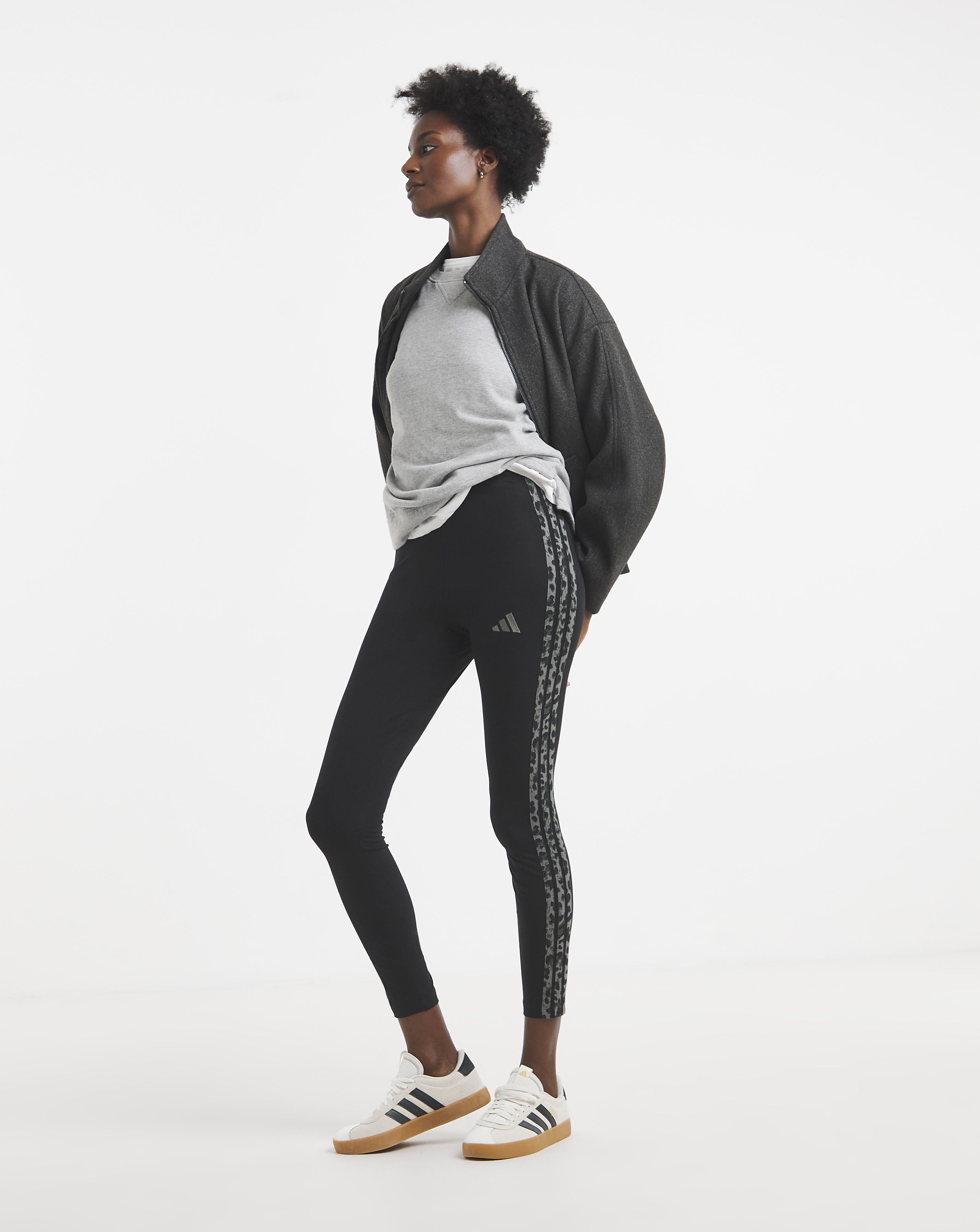 New In - adidas 3 Stripe Leopard Print Legging