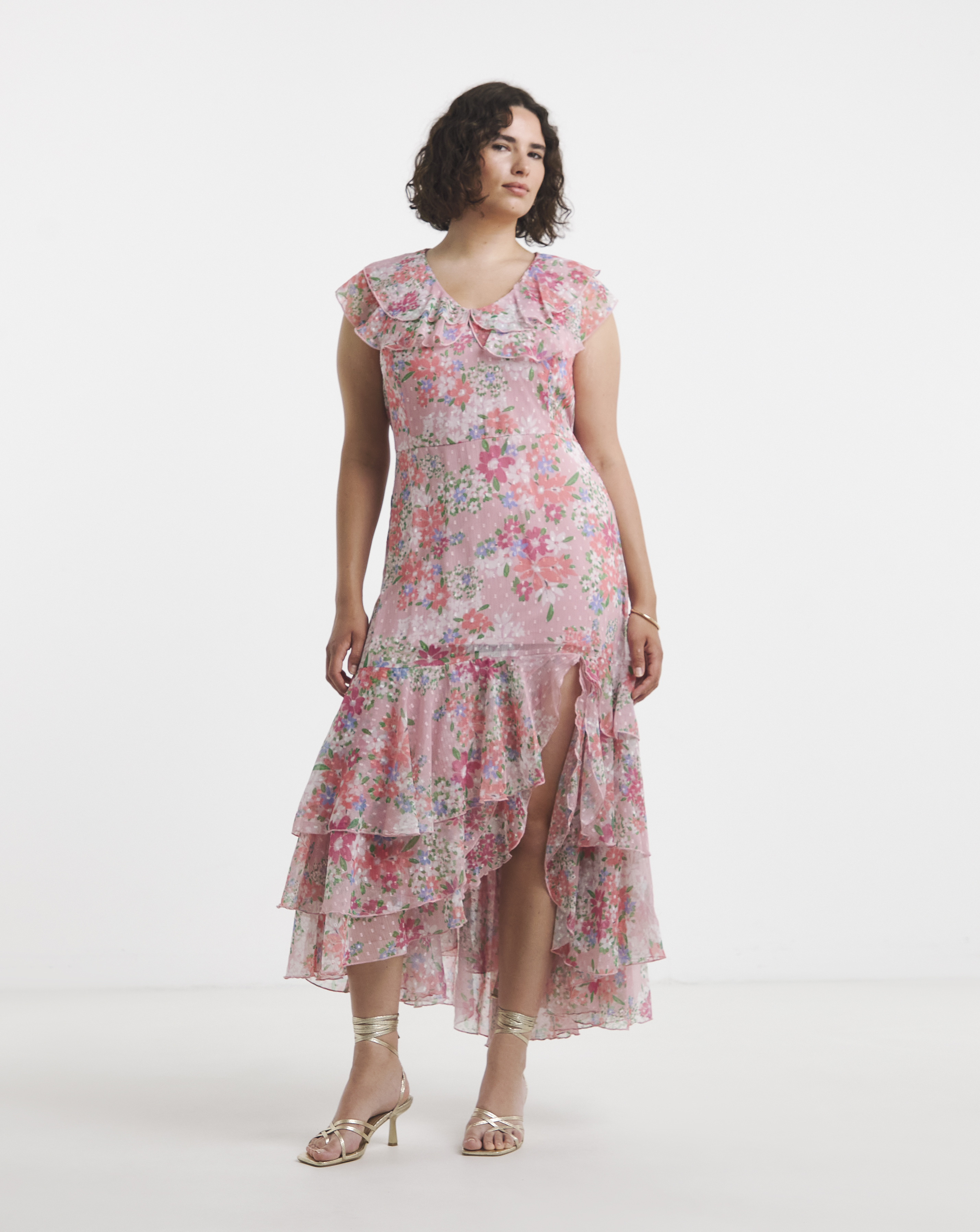 Boutique Frill Hem Georgette Maxi Dress