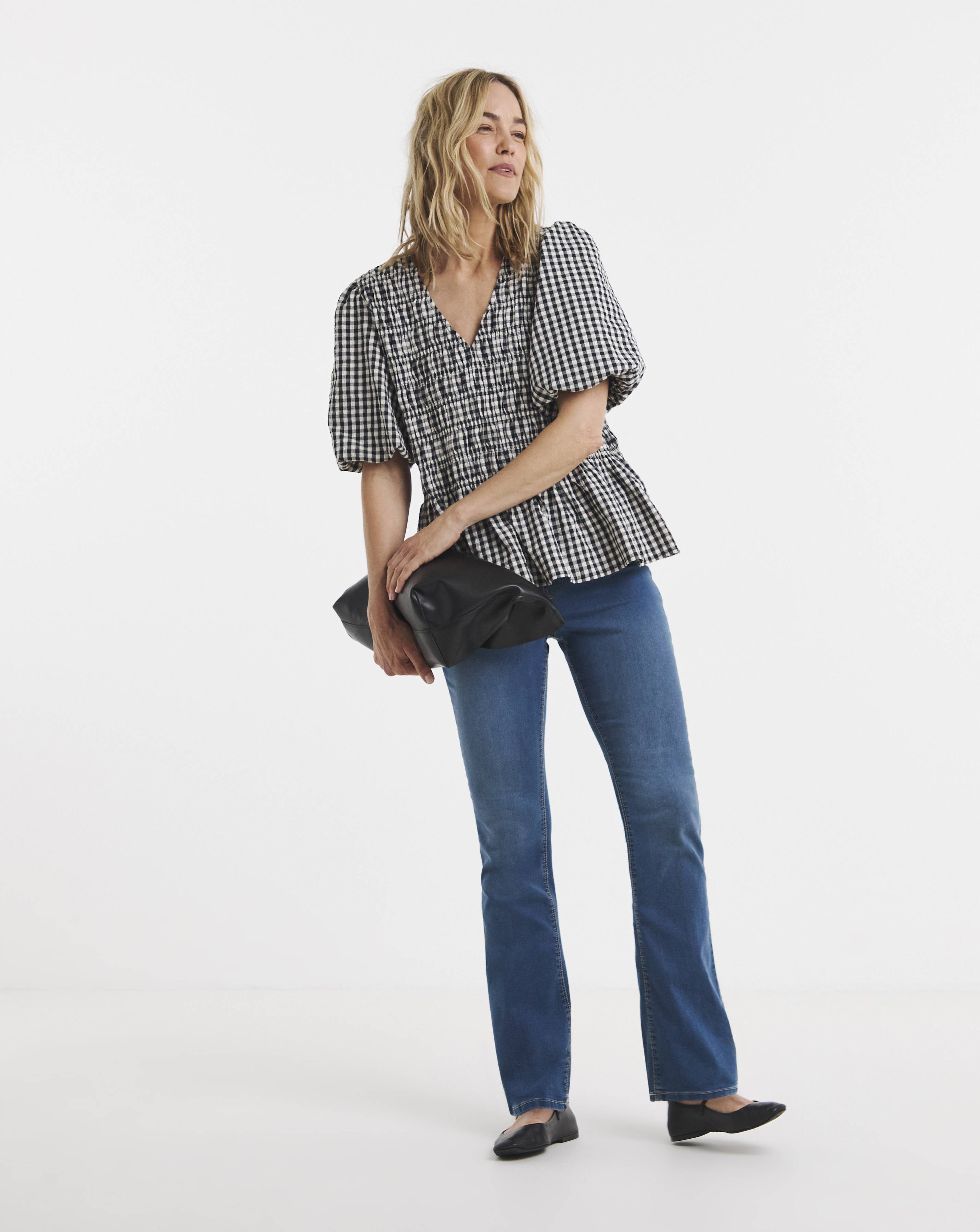 Mid Blue Stretch Bootcut Jeggings