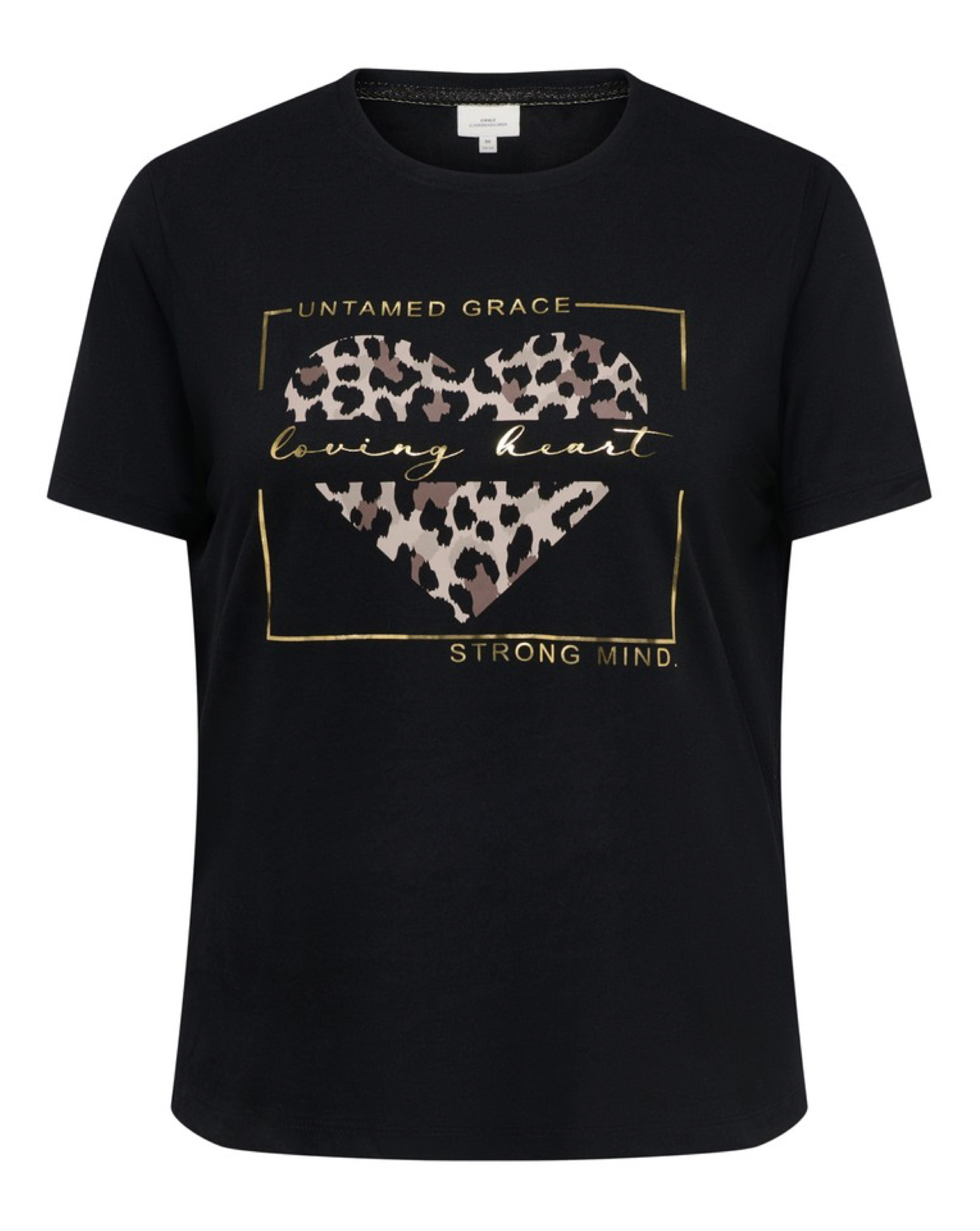 ONLY LOVING LEOPARD HEART JERSEY T-SHIRT