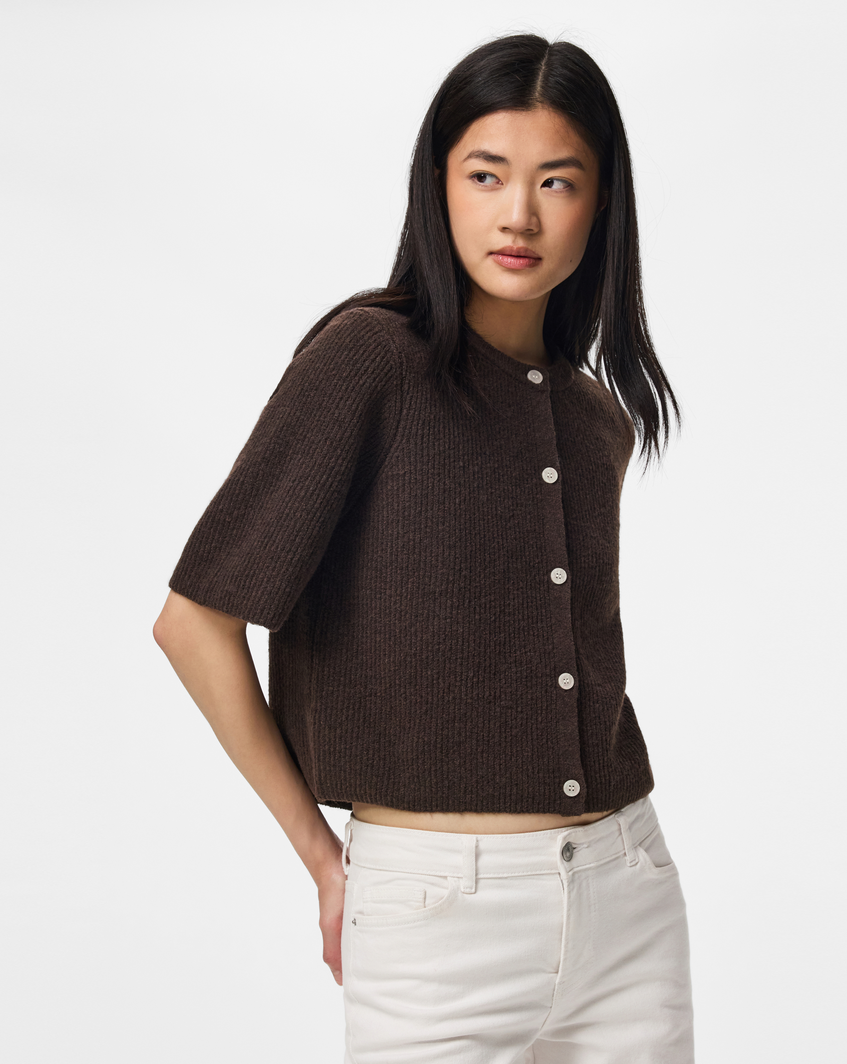 New In - Pieces Half Sleeve Knit Cardigan