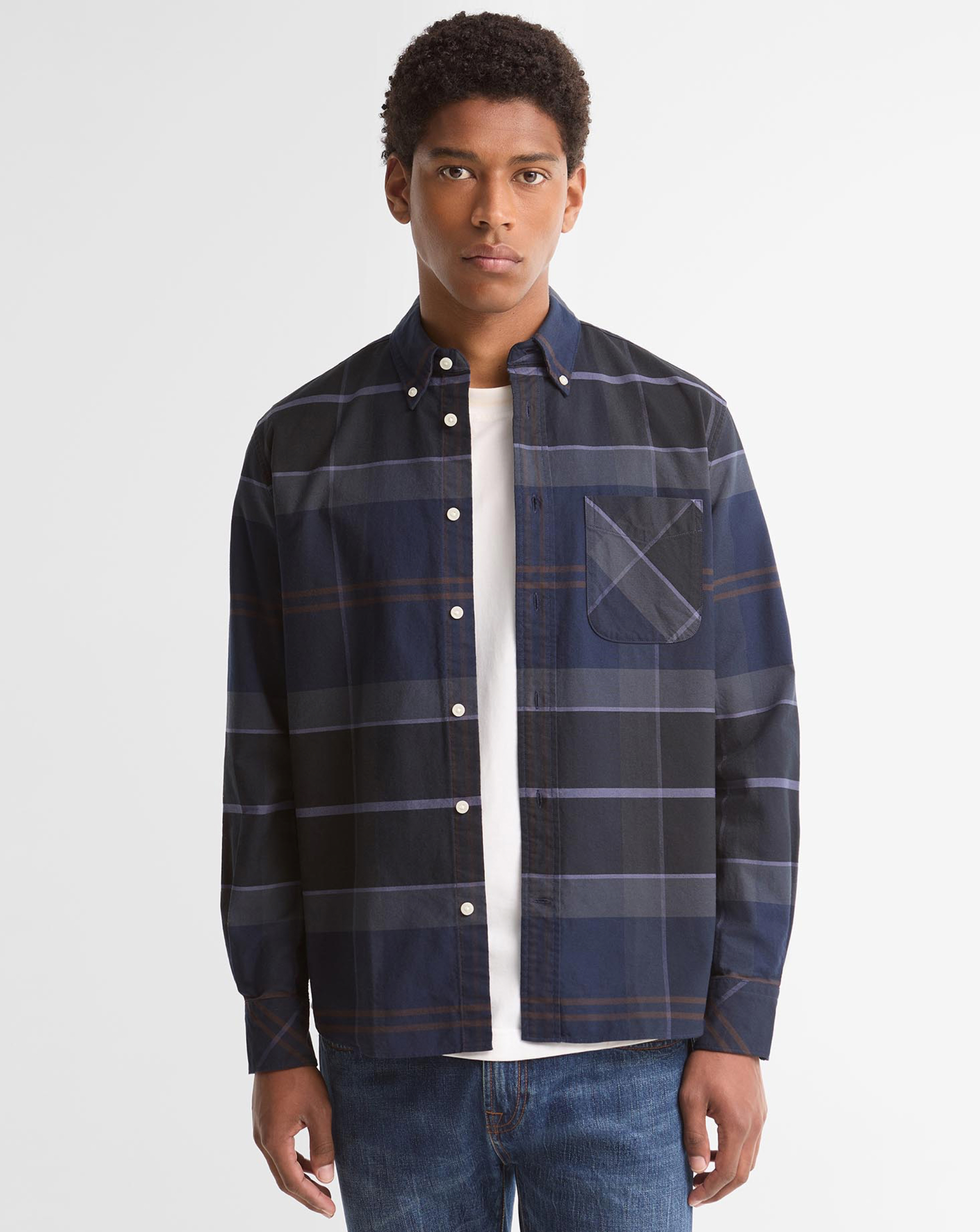 Barbour Men's Dunoon Tartan Cotton Long-Sleeve Shirt - Midn Loch Ny71 - L - Image 3