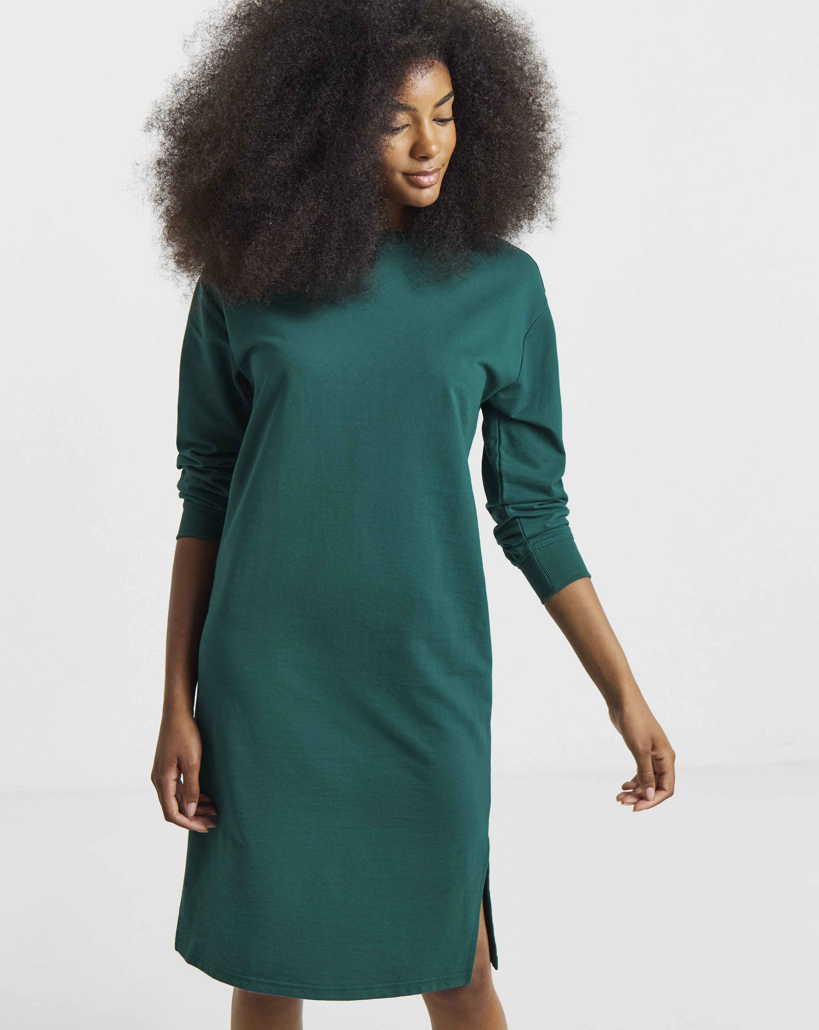 Green Midi Sweatshirt Dress