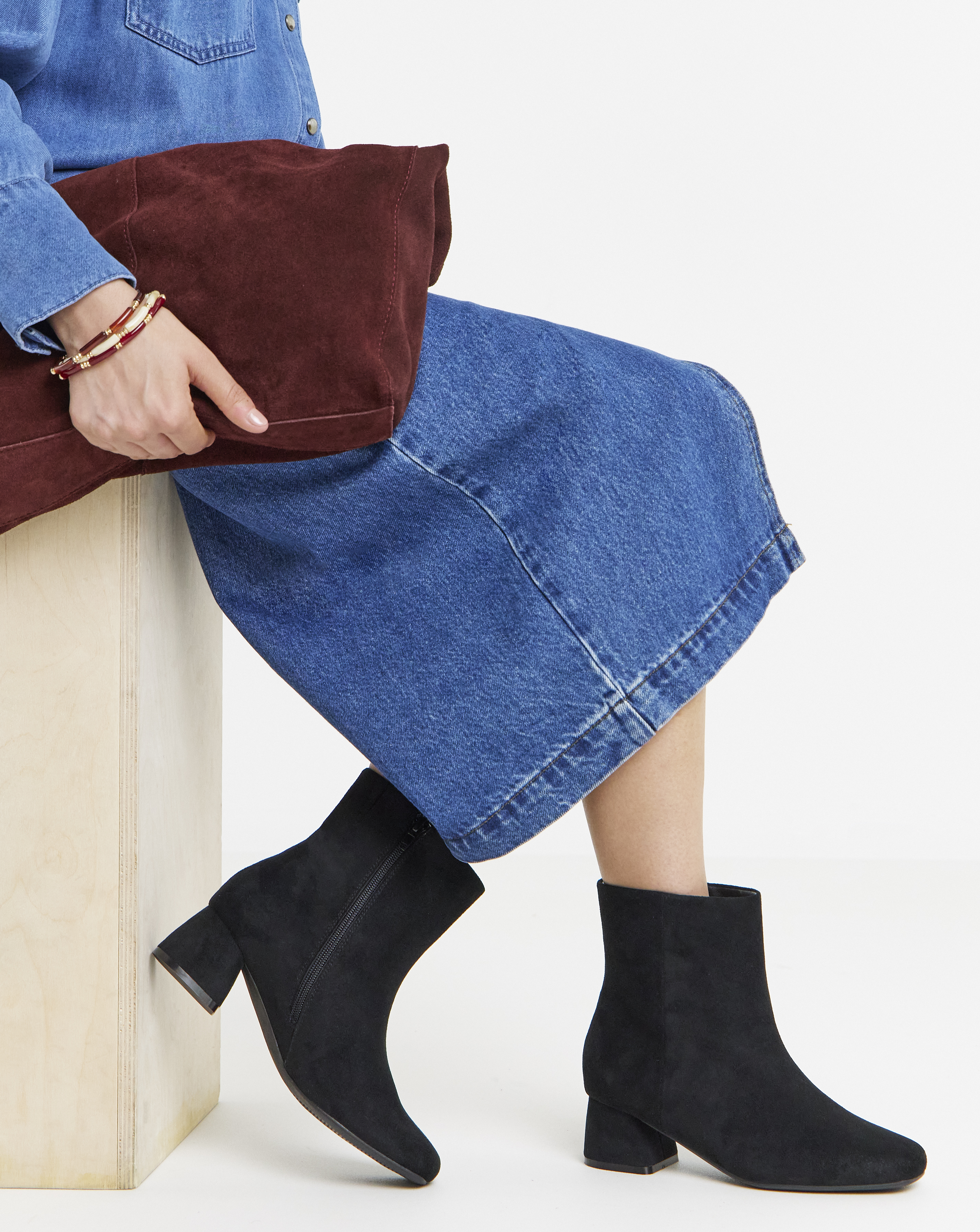 Carmella Block Heel Ankle Boots - Wide Fit (E)