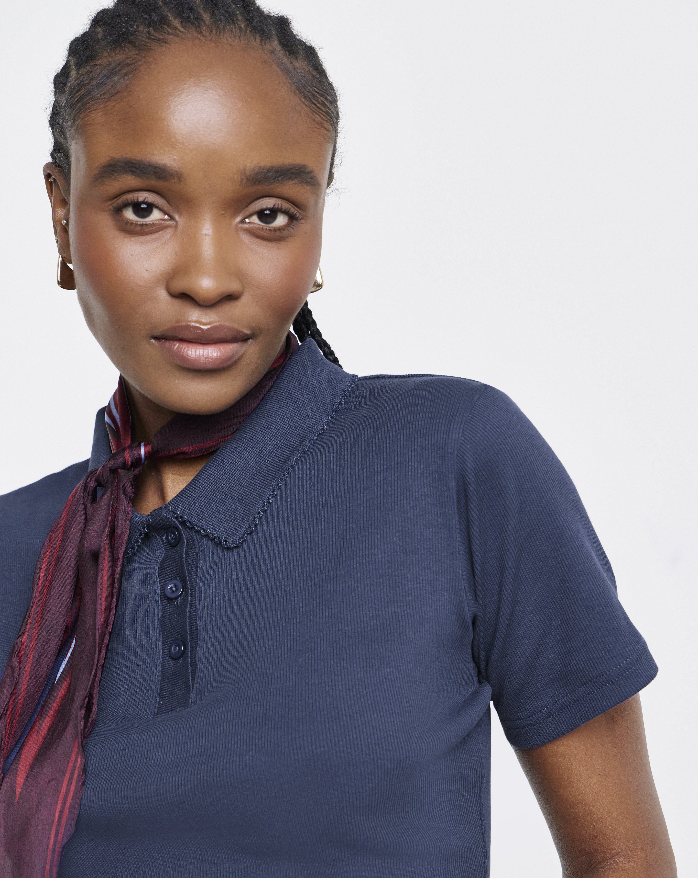 Simply Be Short Sleeve Rib Polo Top