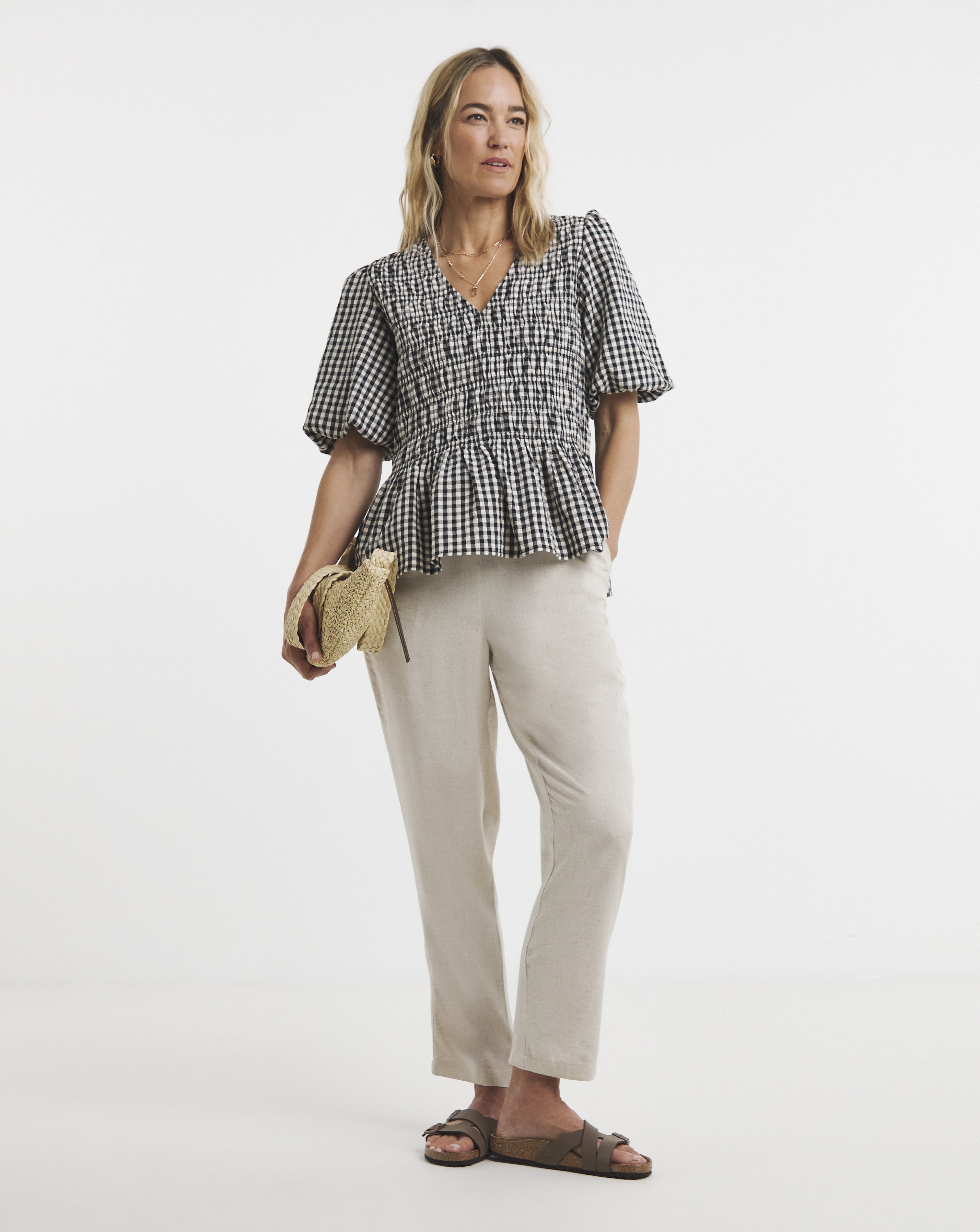 Linen Mix Tapered Trouser