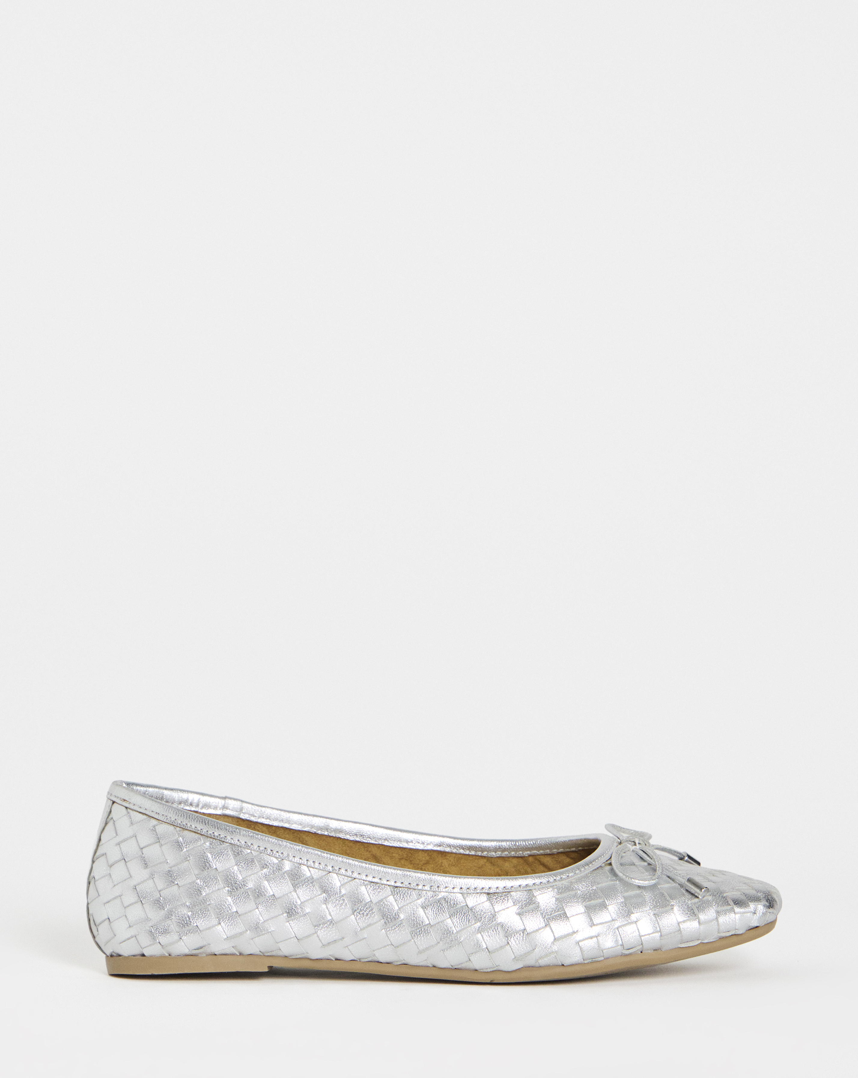 Woven Leather Ballerina Ex Wide