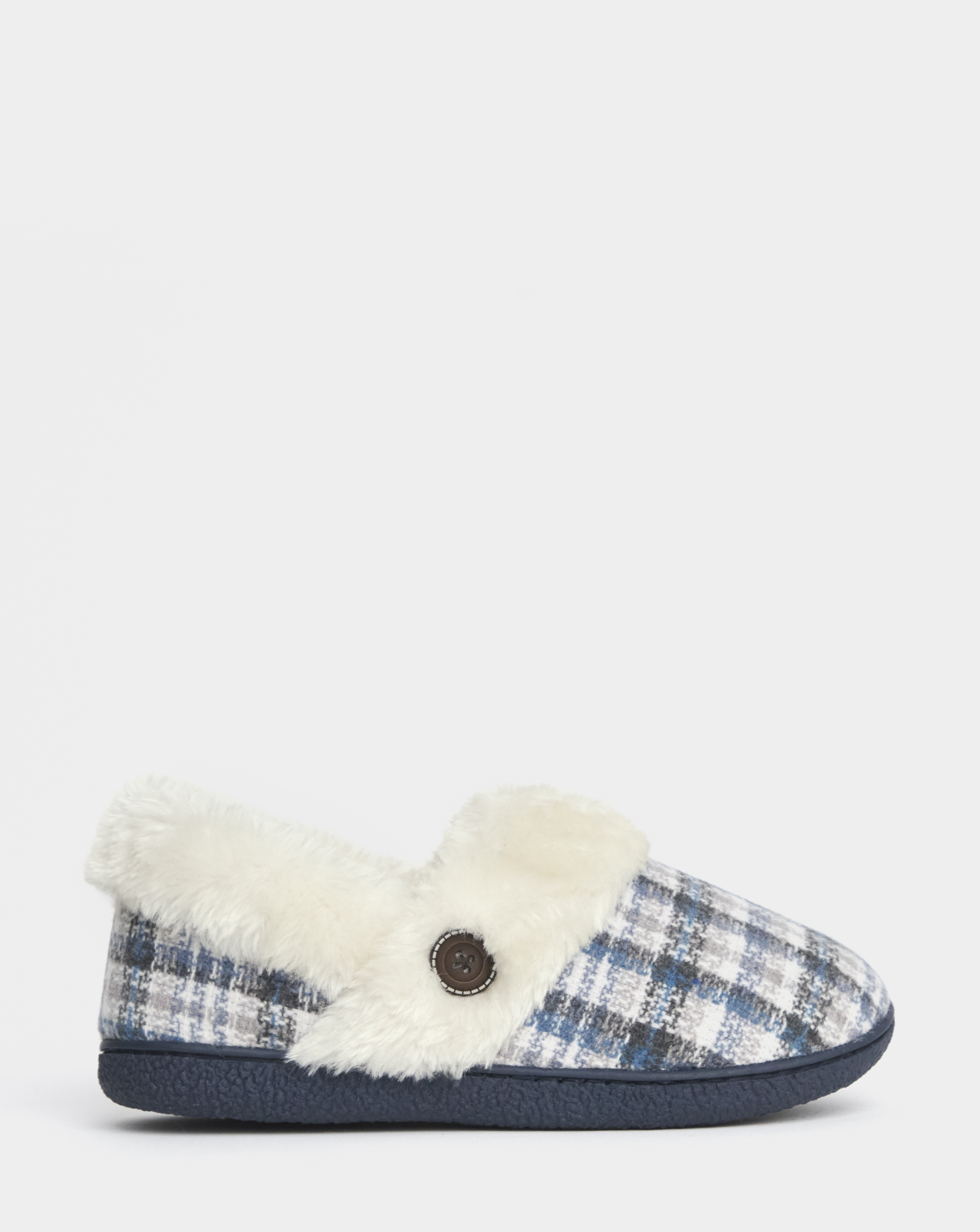 New In - Checkered Cosy Slippers Wide