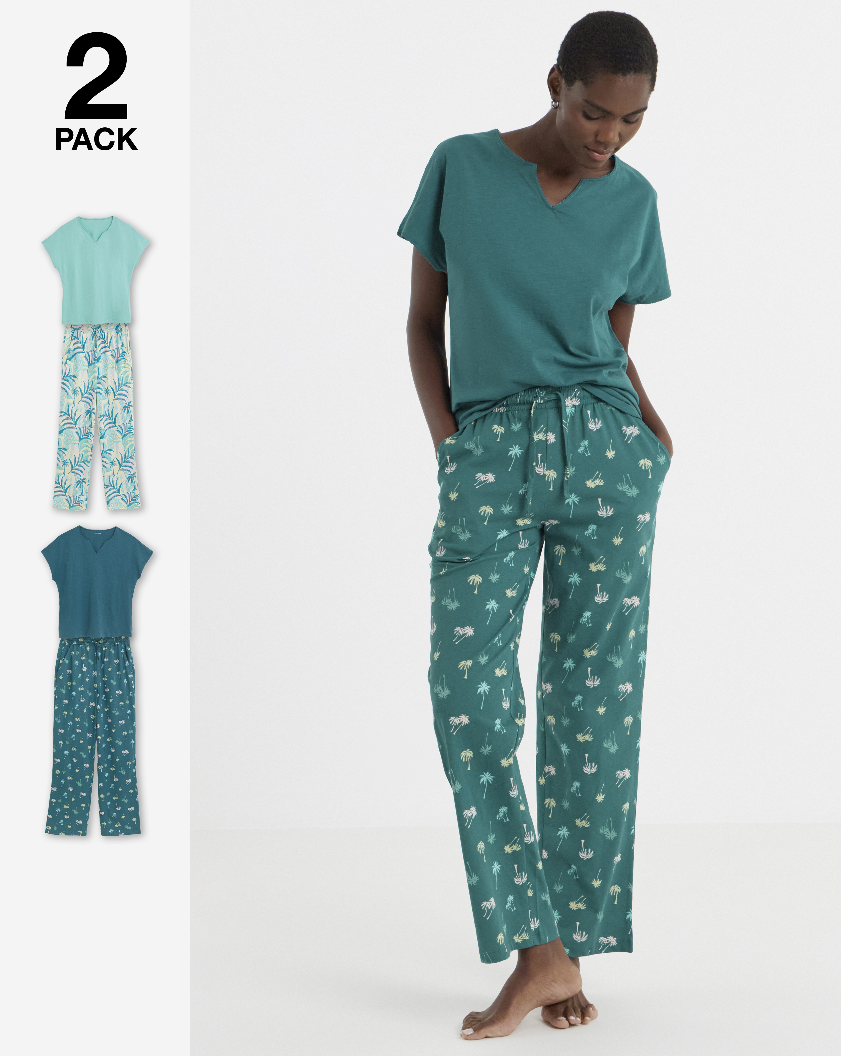JD Williams 2 Pack Cotton PJ Set