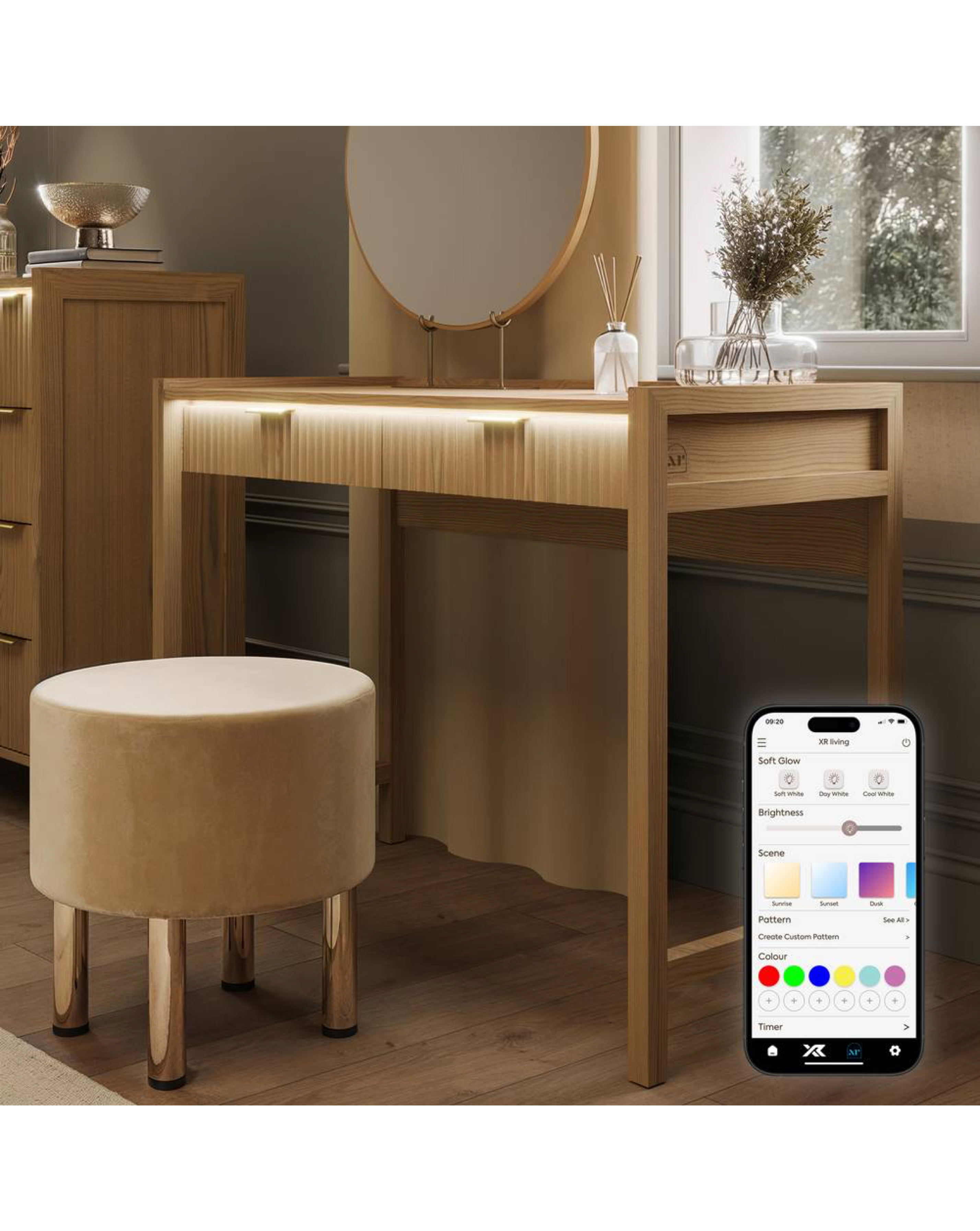 New In - Dakota Dressing Table with Lights