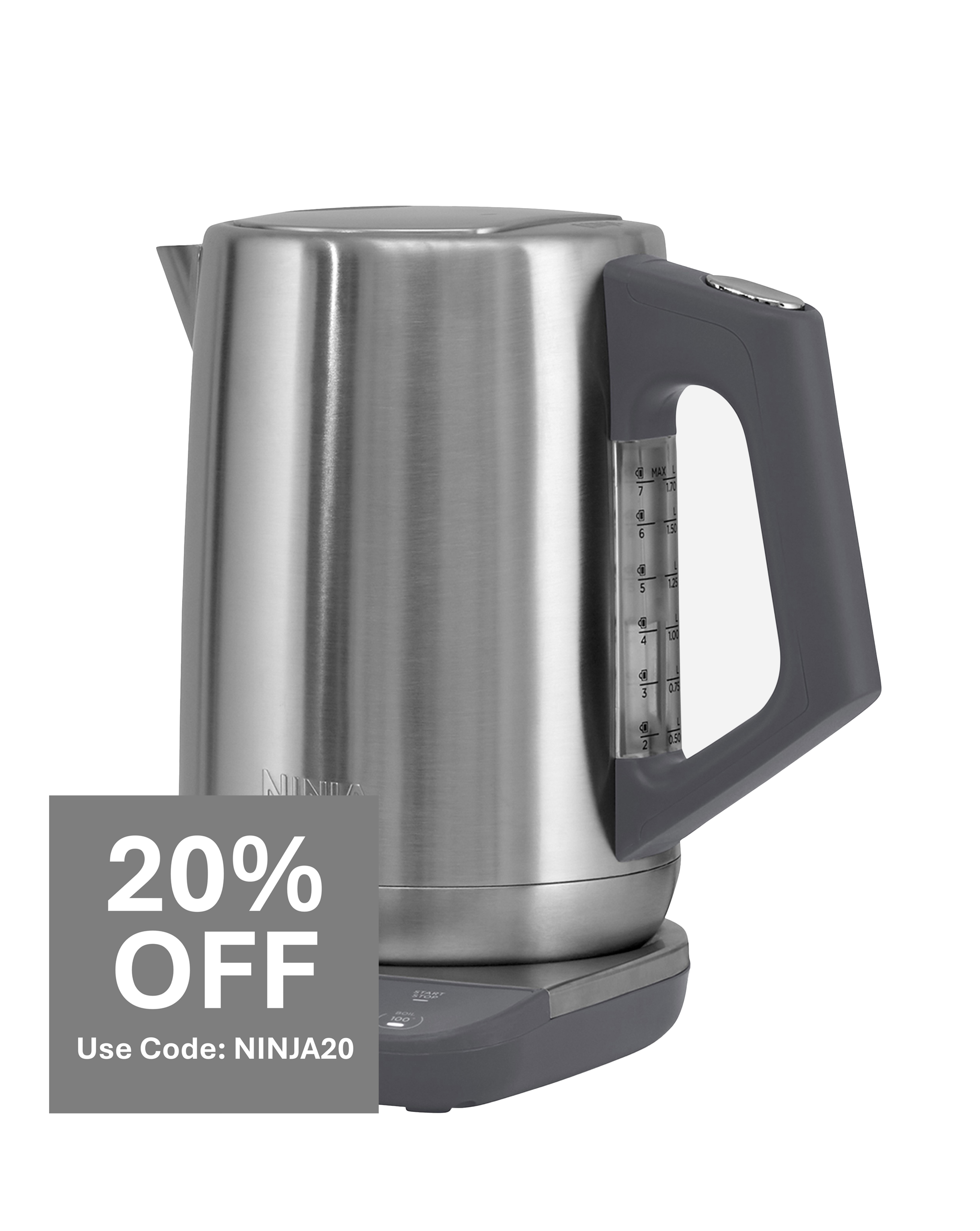 Ninja Perfect Temperature Kettle Stainless Steel KT201UK