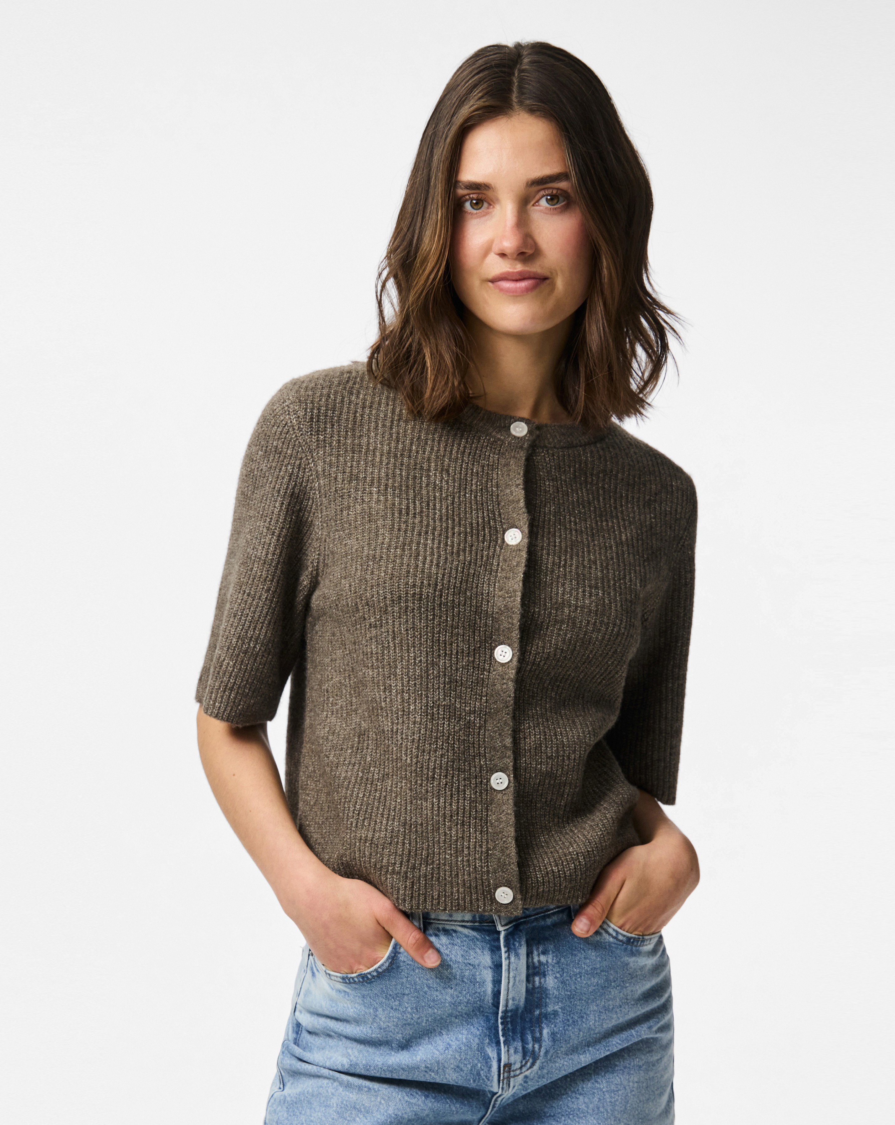 New In - Pieces Half Sleeve Knit Cardigan