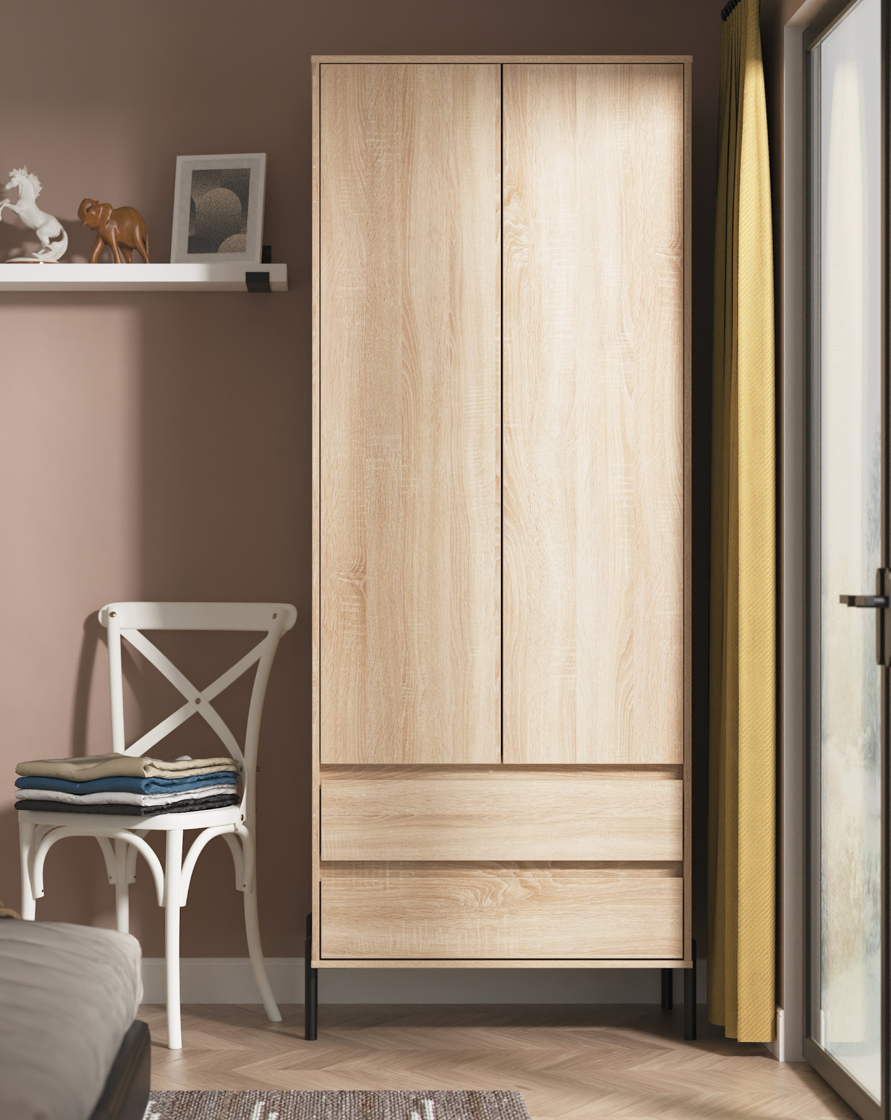 Sloan 2 Door Drawer Wardrobe